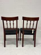 Eetkamerstoelen set 2 hout zwarte stof