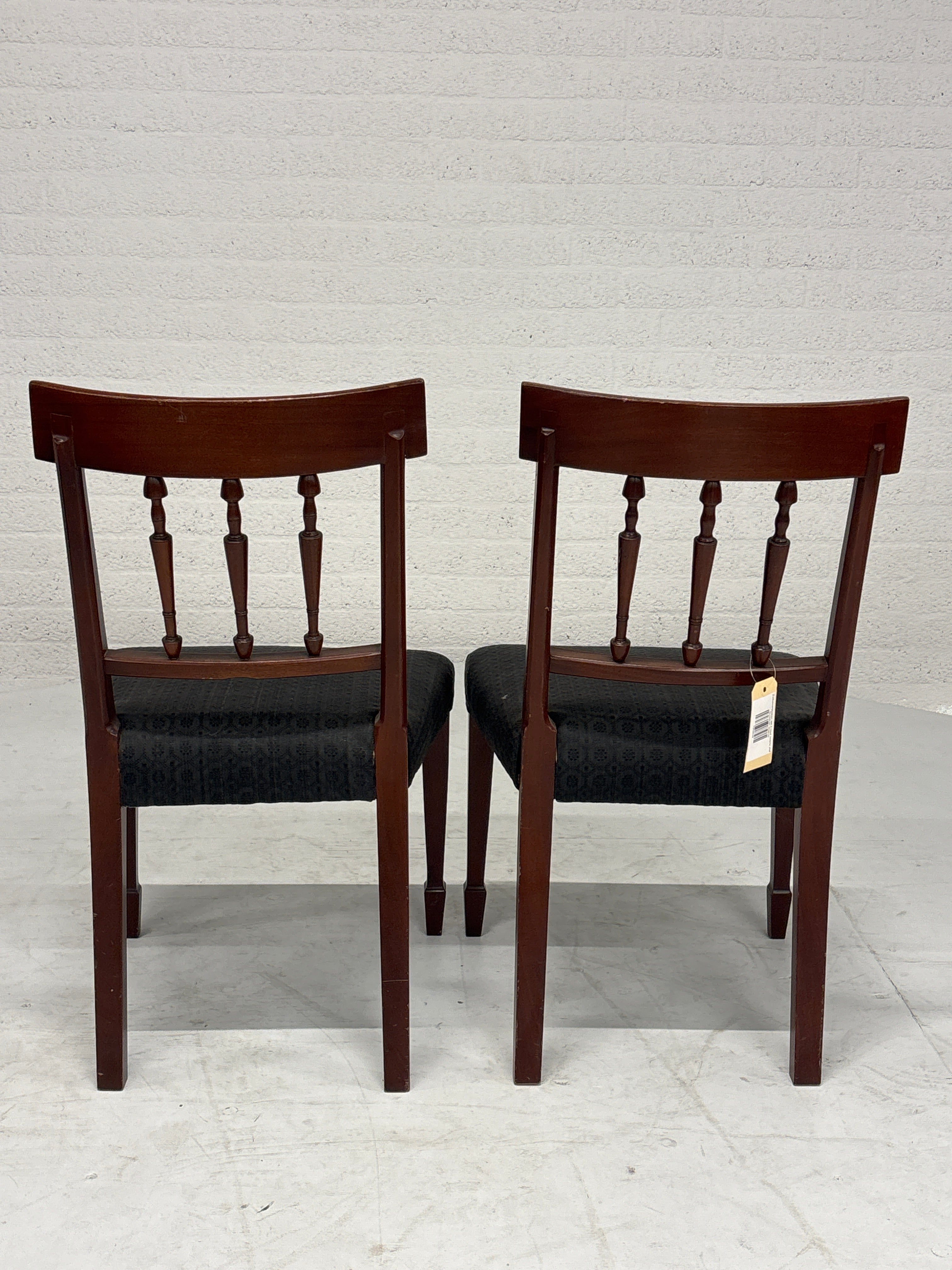 Eetkamerstoelen set 2 hout zwarte stof