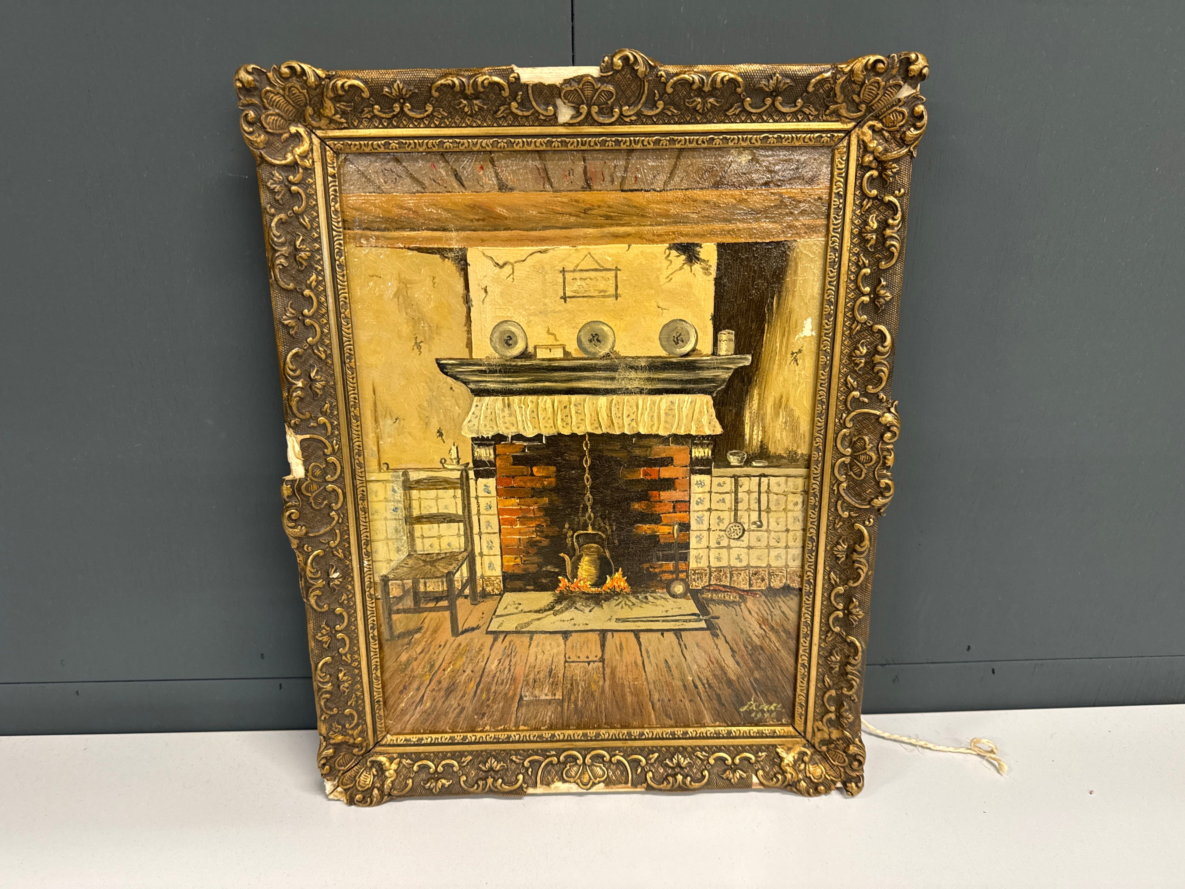 Schilderij keuken haard