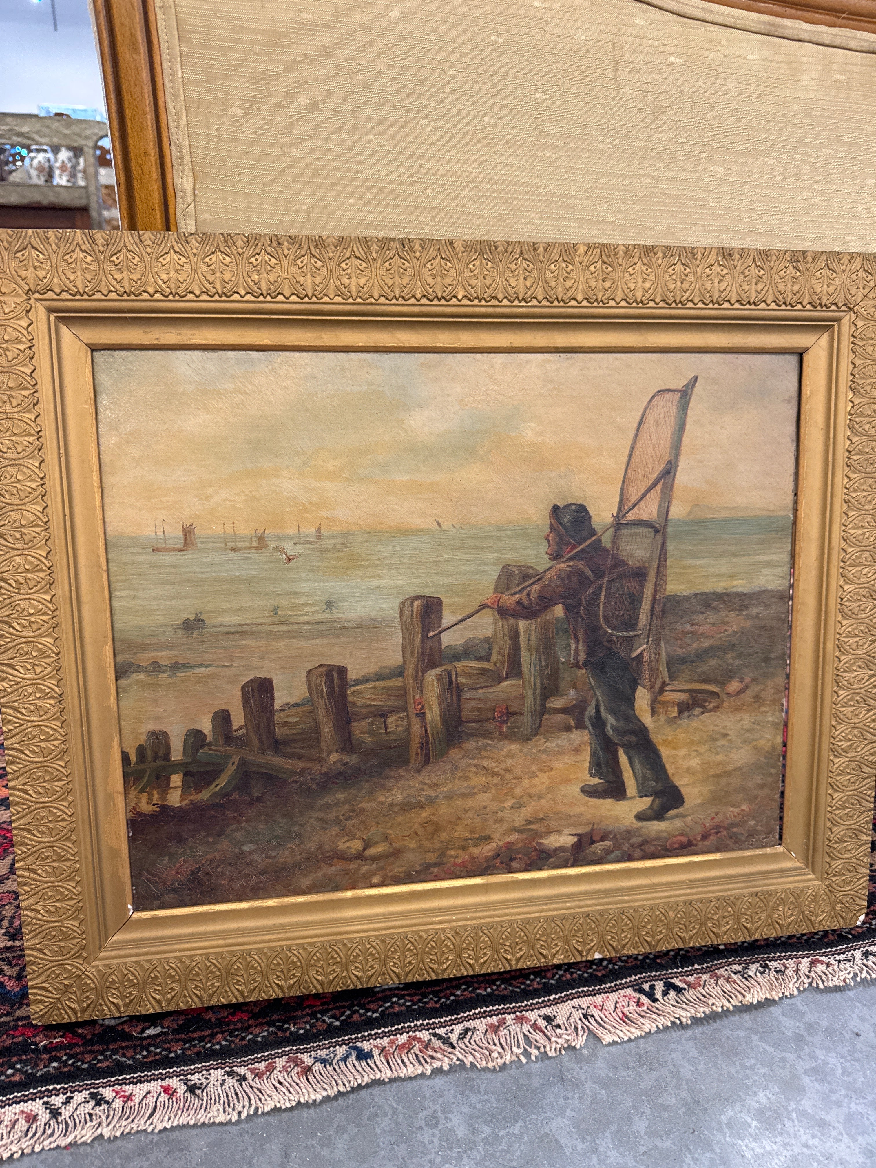 Schelpenvisser op doek