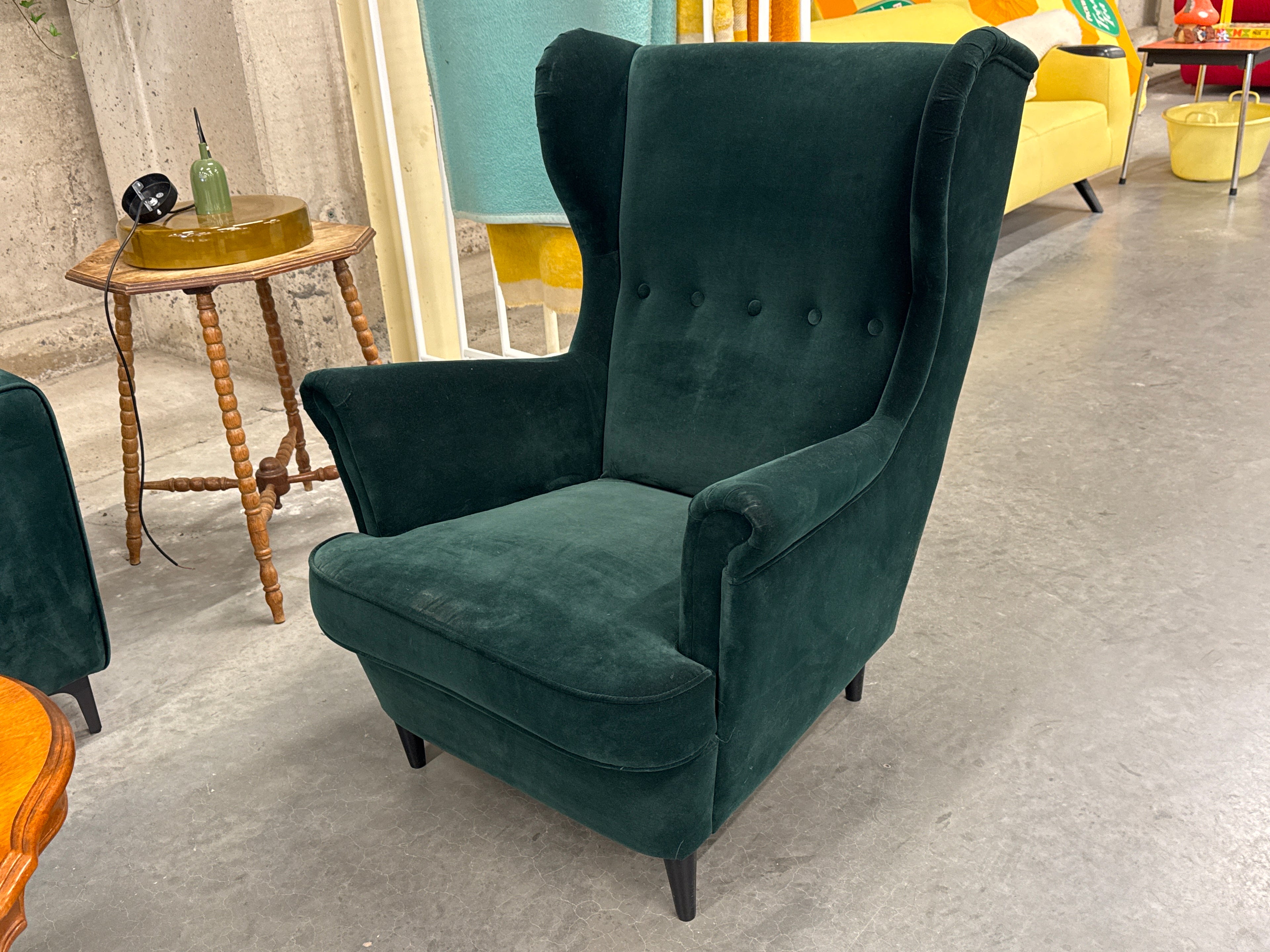 Ikea Oorfauteuil STRANDMON Donkergroen