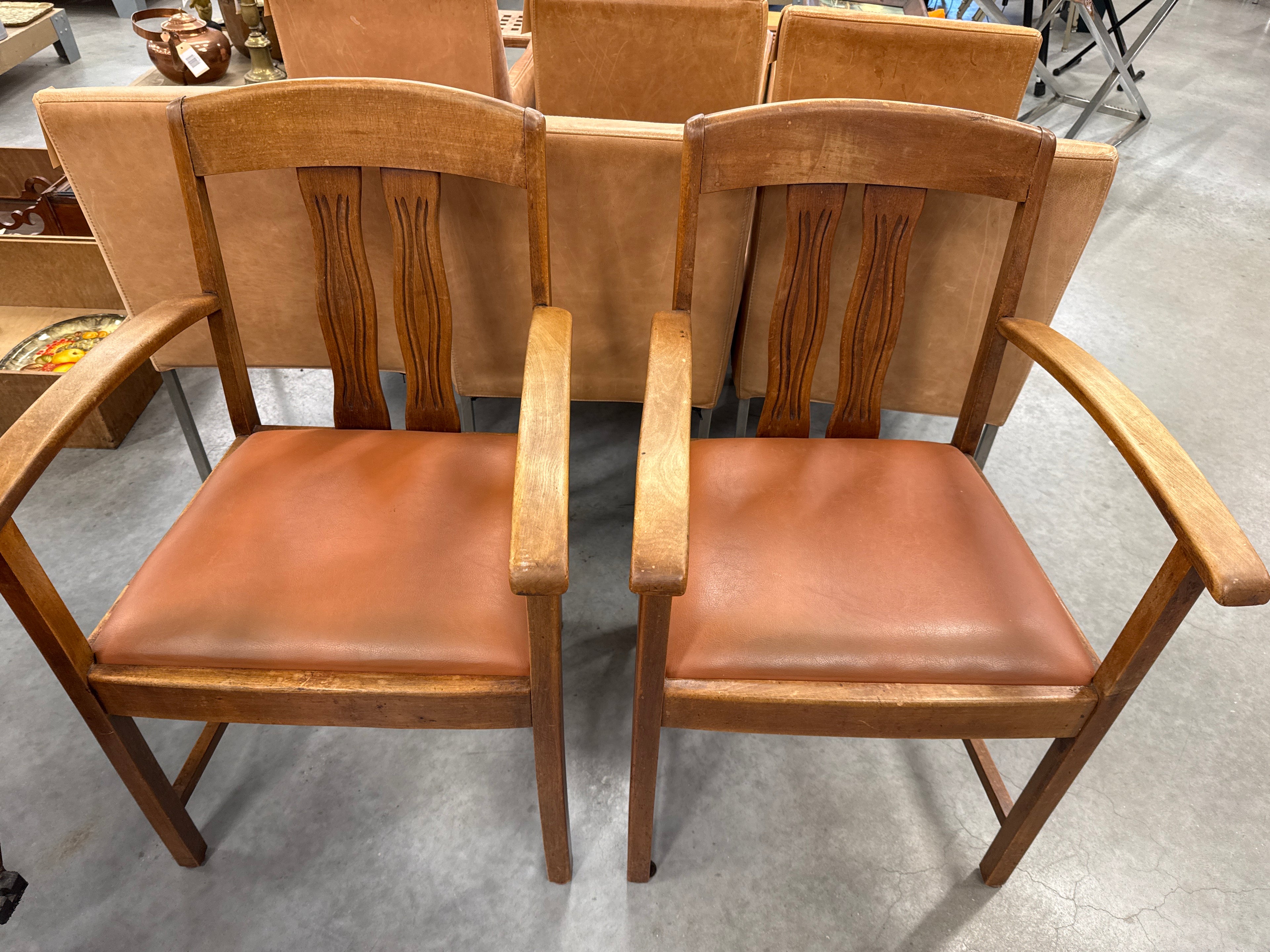 Robuuste houten stoelen met sky set van 2