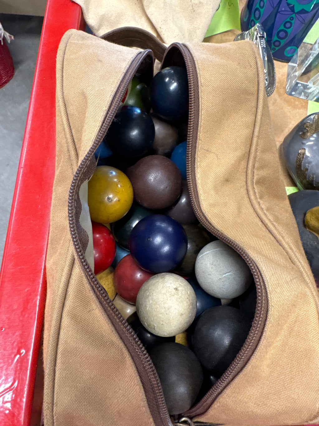 Vintage mini golfballen hele tas