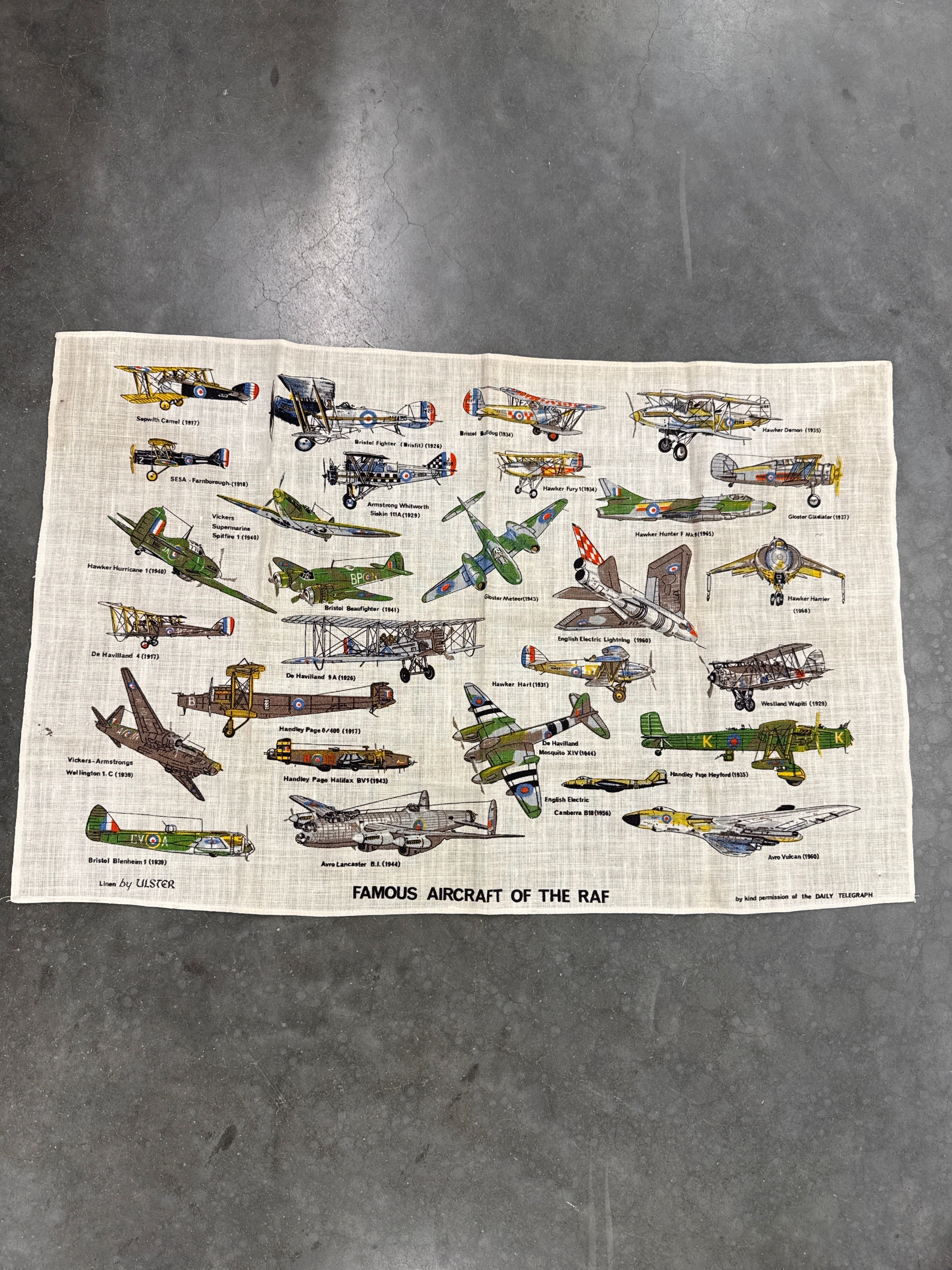Tea towel aircraft RAF