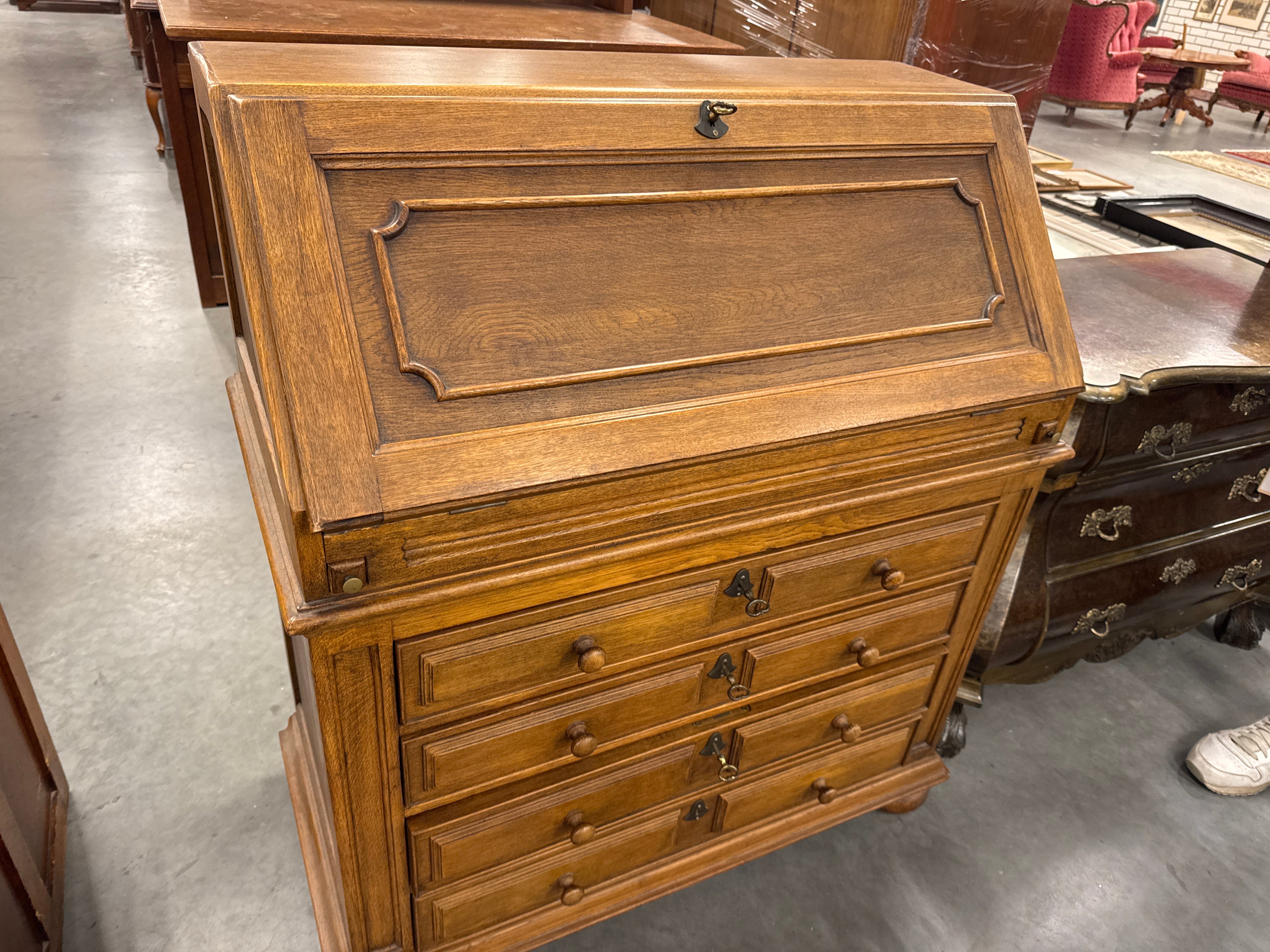 Secretaire strak eiken