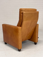 Leren fauteuil vaste rugleuning