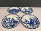 4 jaargetijden borden Delfts blauw