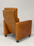 Leren fauteuil vaste rugleuning