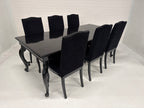 Retro barok style lak tafel met 6 bijpassende stoelen
