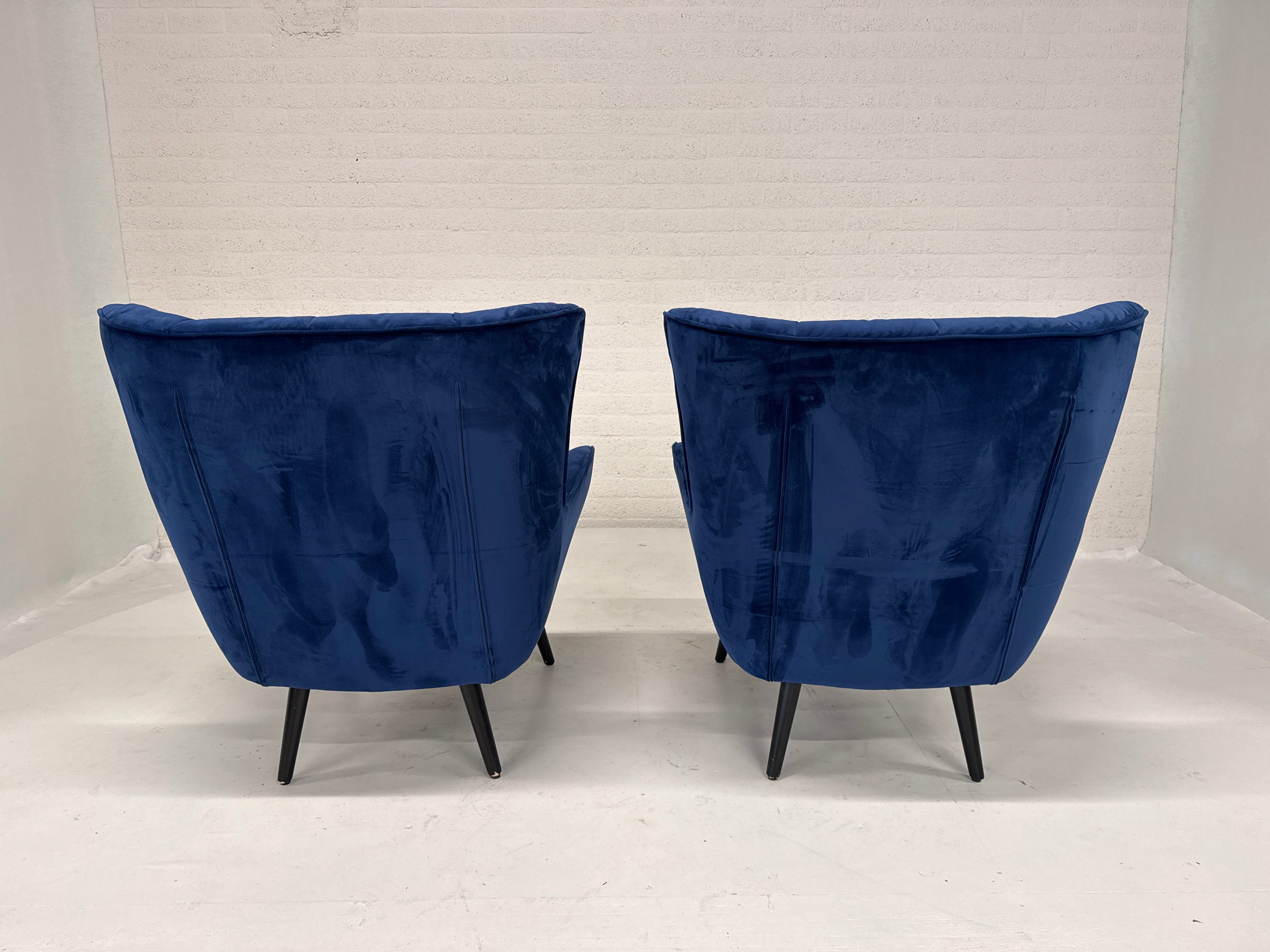 Koningsblauwe fauteuils per stuk