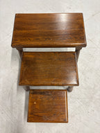 Robuuste massieve bijzettafel set van 3