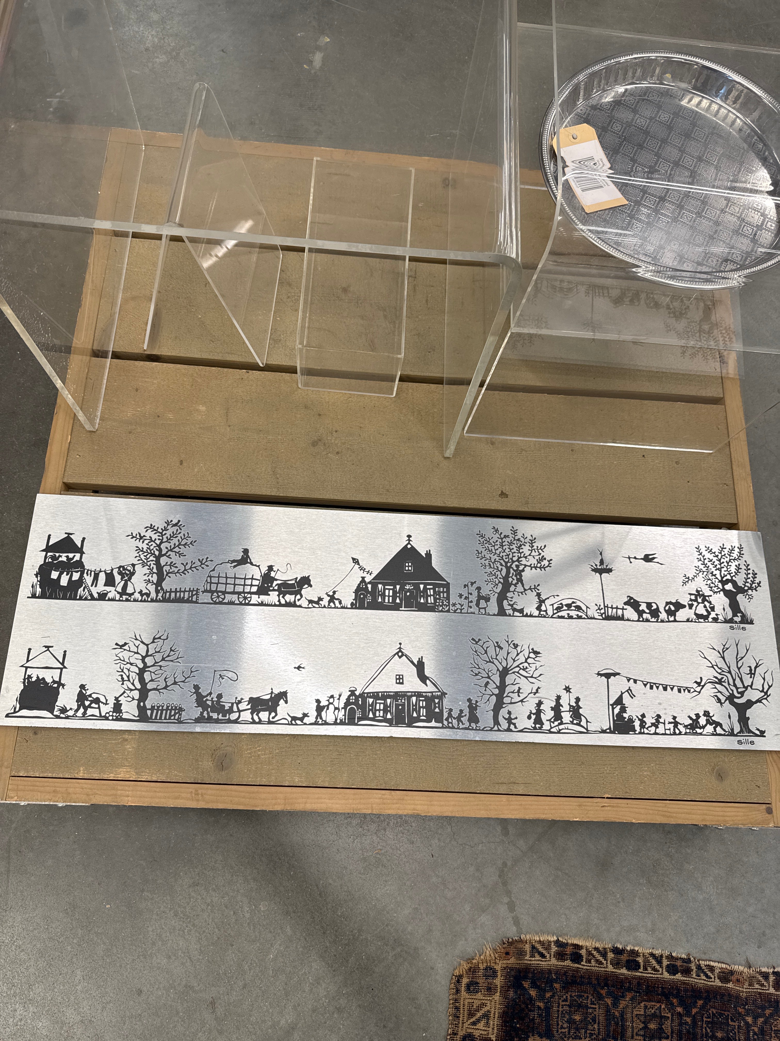 Wandplaat boerderij RVS