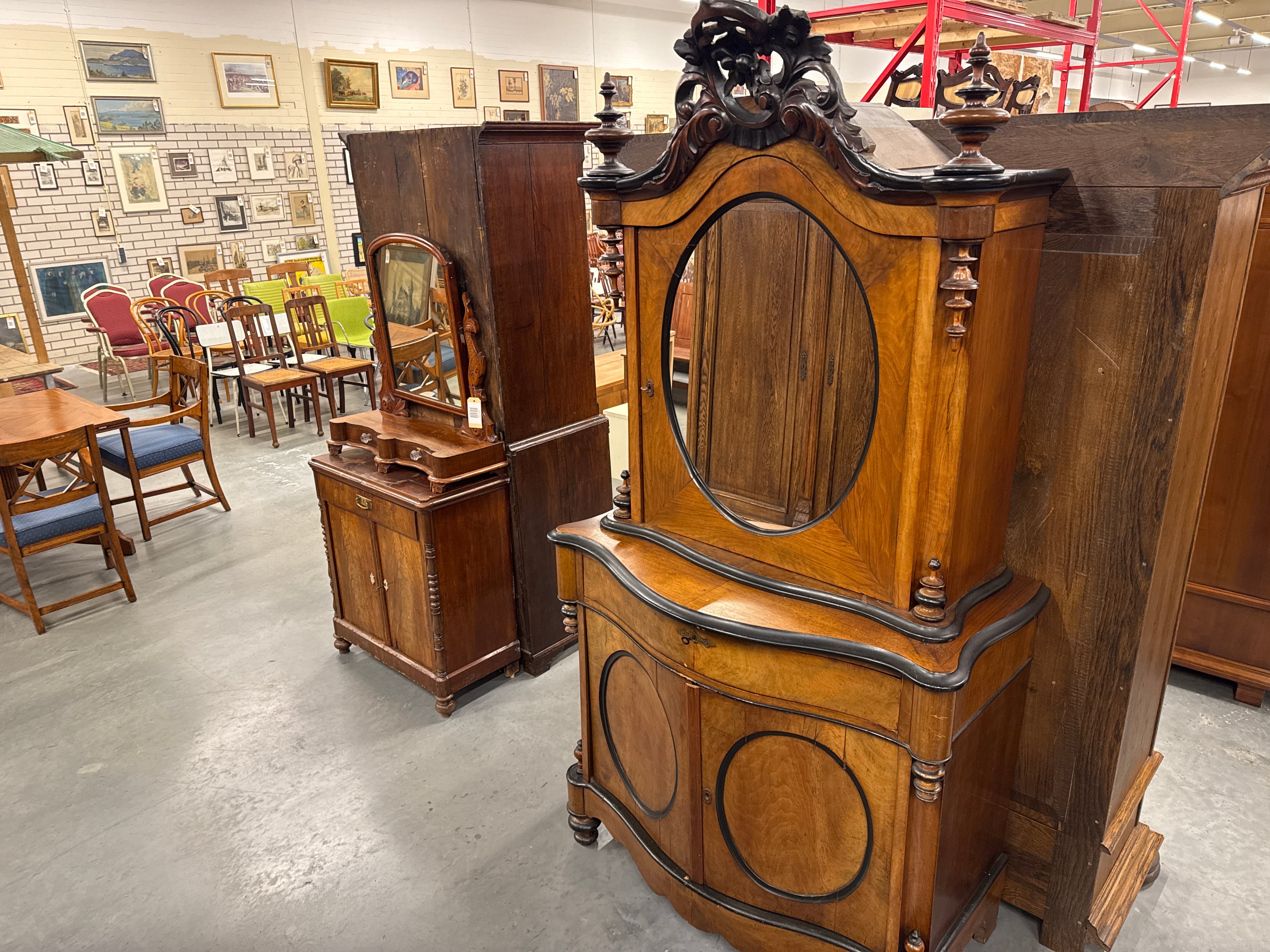 Spiegel Buffetkast 2 delig kuif