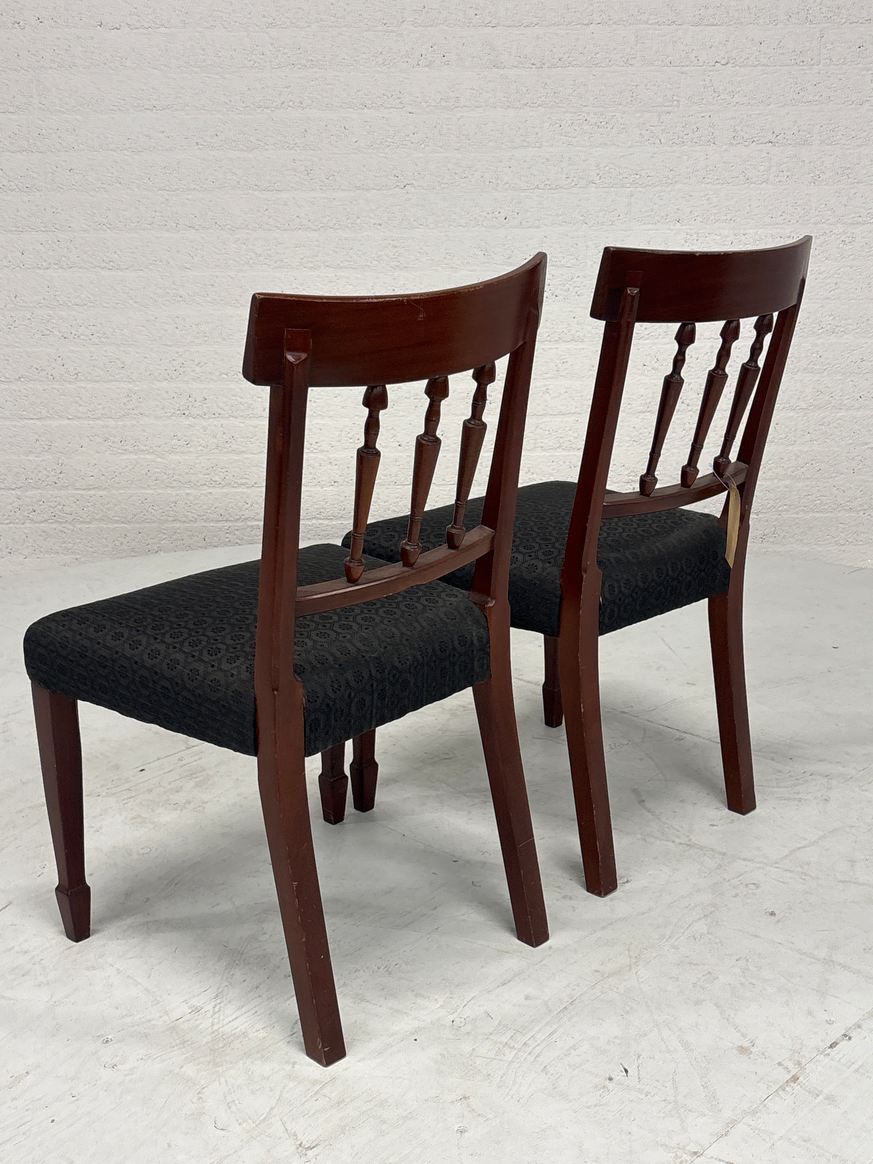 Eetkamerstoelen set 2 hout zwarte stof