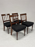 Set 4 eetkamer stoel hout zwarte stof