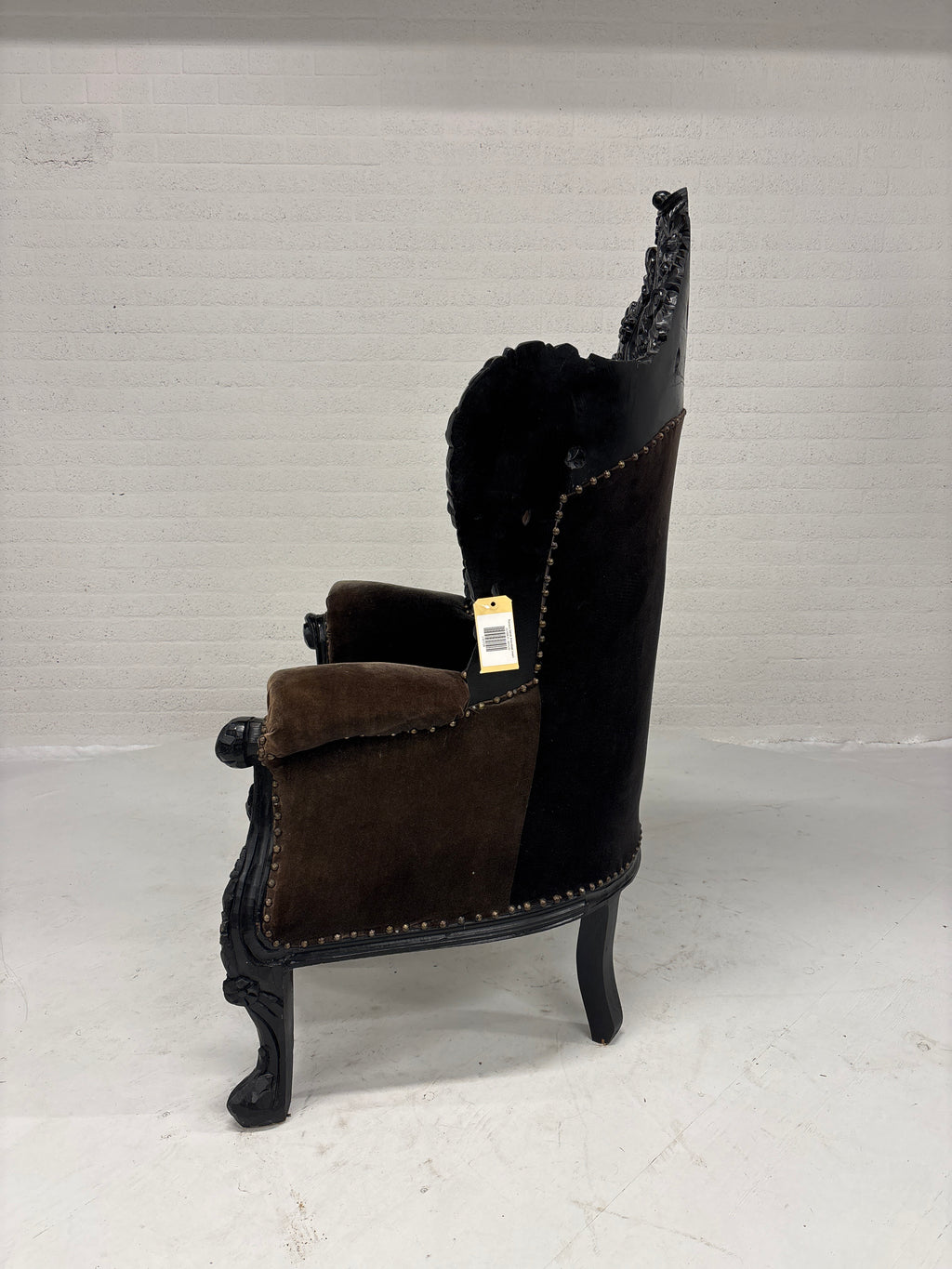 Rococo barok troonstoel zwart