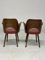 Setje van 2 stoelen met rode zitting
