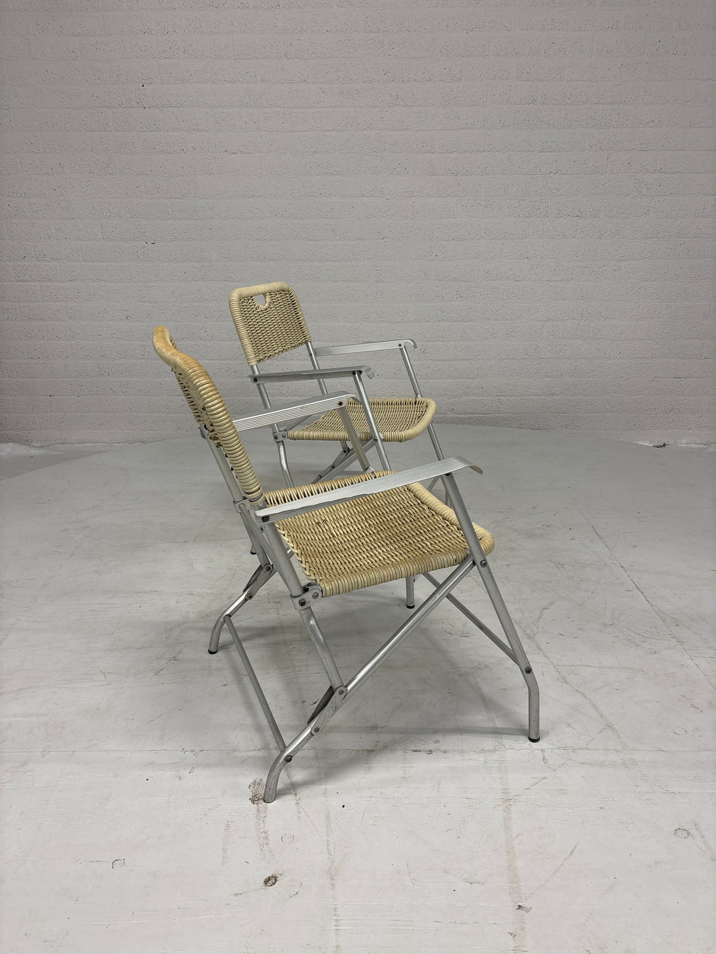 Set van 2 Rotan klapstoelen