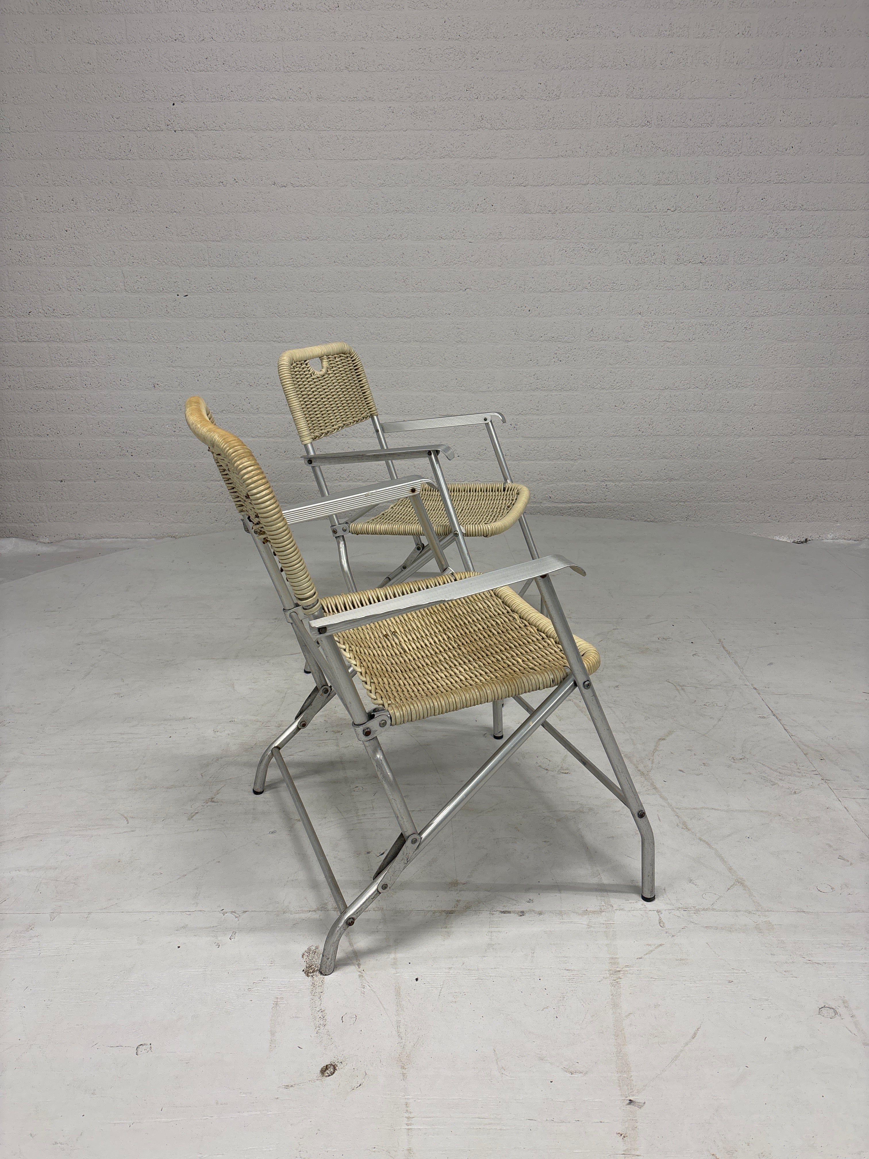 Set van 2 Rotan klapstoelen