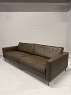 Riante bruin/taupe leren bank