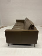 Riante bruin/taupe leren bank