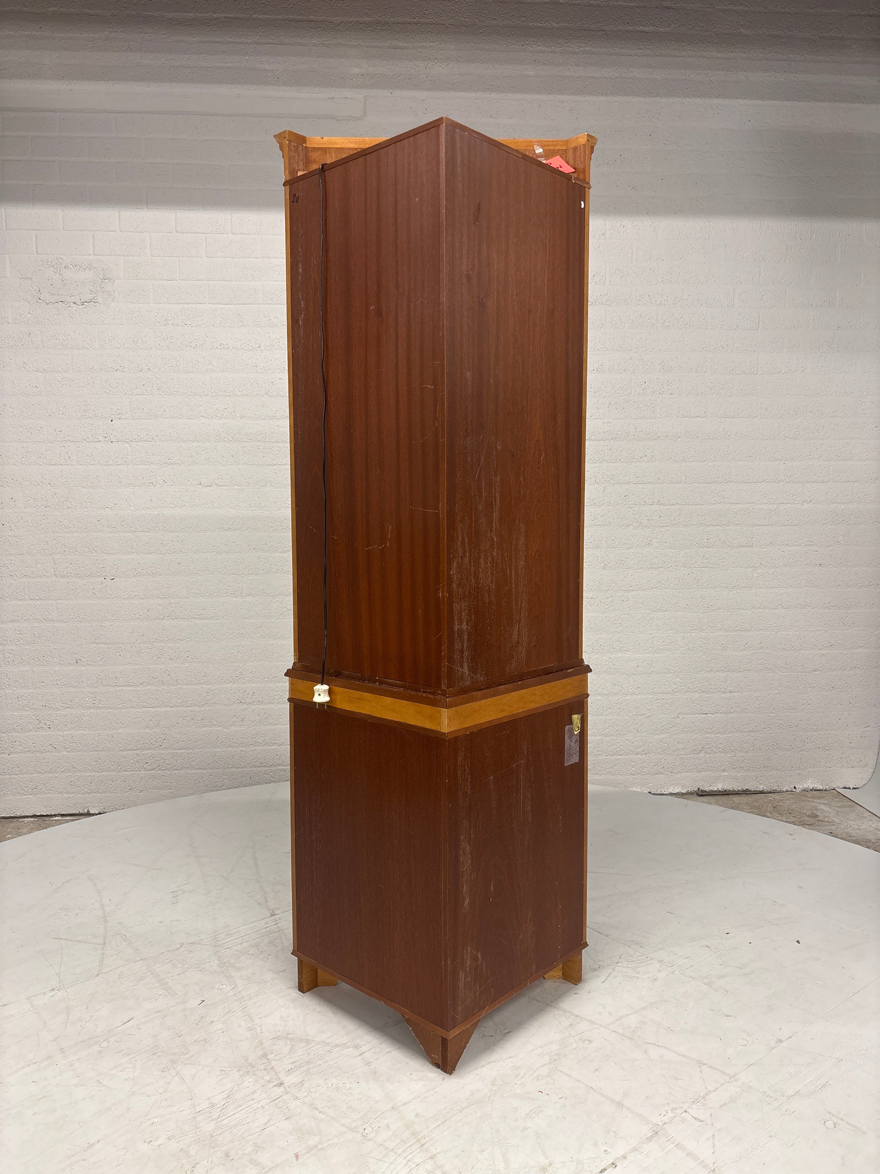 Hoekvitrine kast met licht