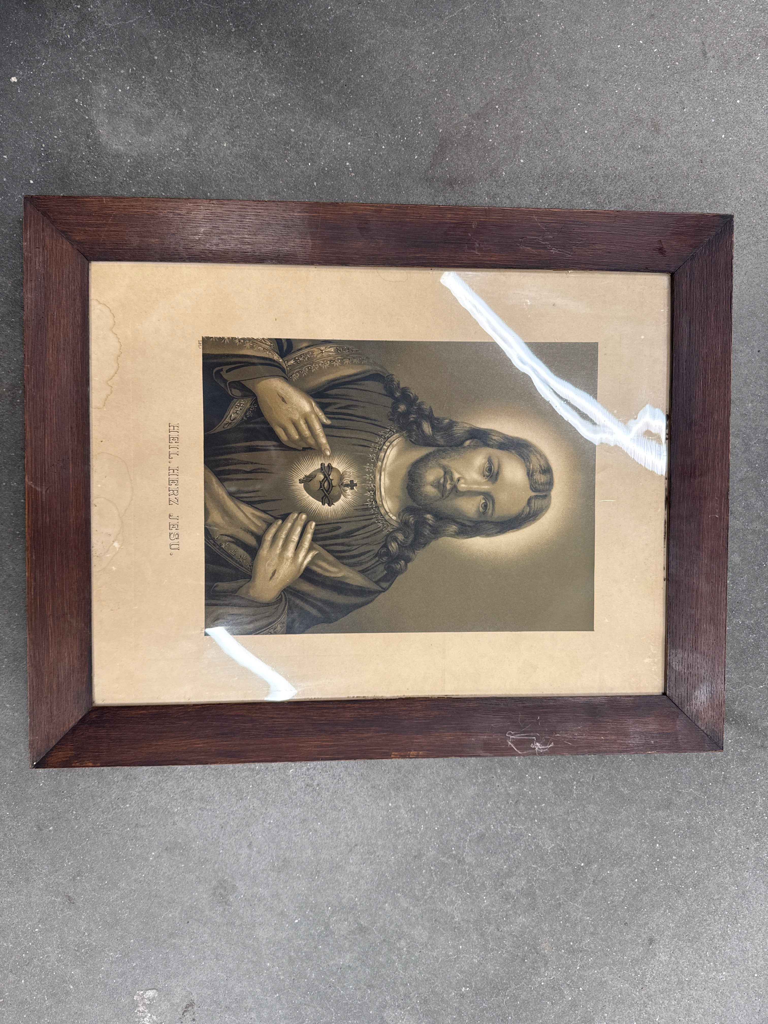 Religieus schilderij heil herz Jesu