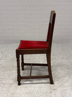 Eetkamerstoel rood velours zitting