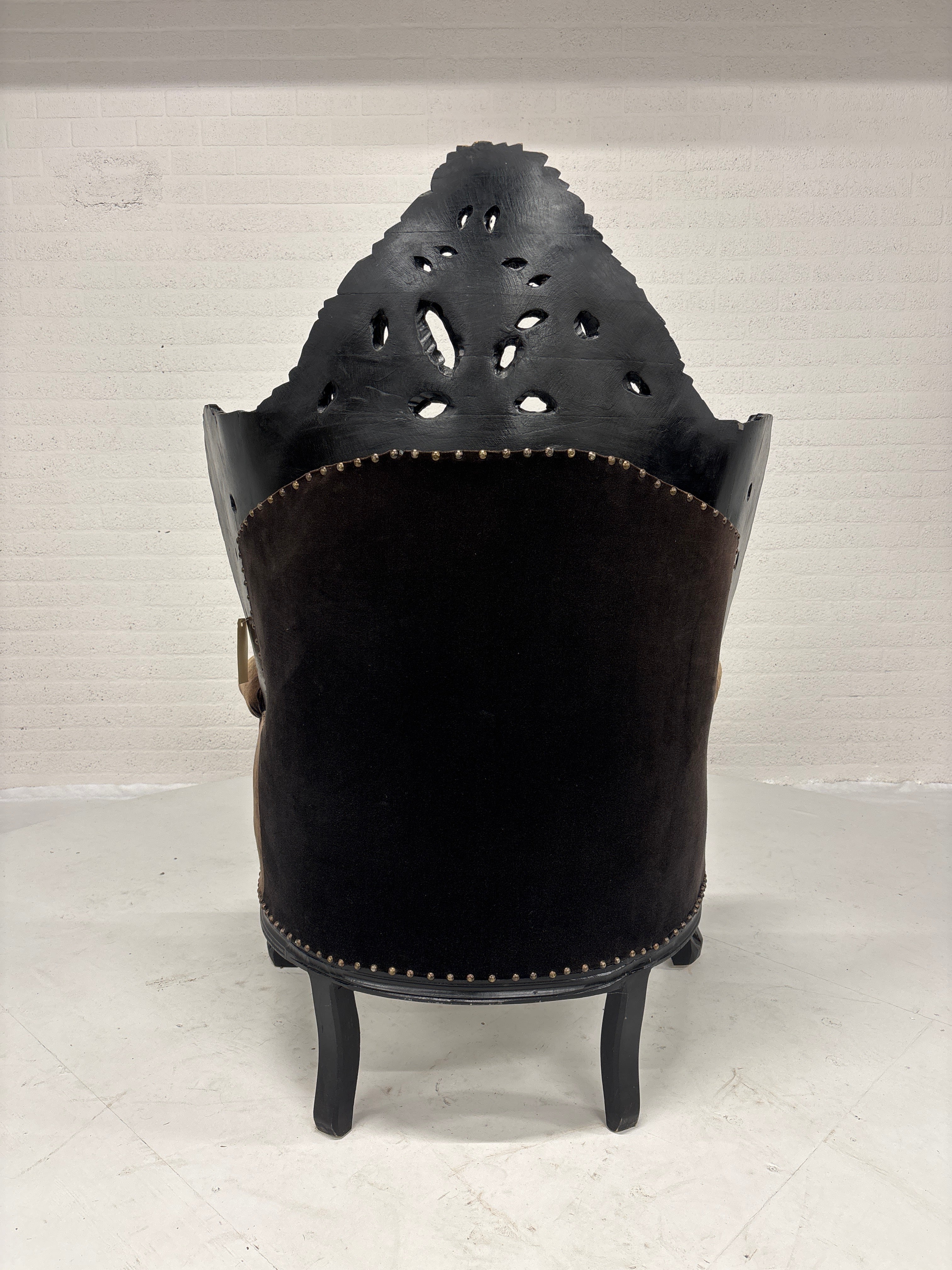 Rococo barok troonstoel zwart