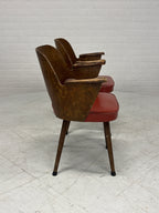 Setje van 2 stoelen met rode zitting