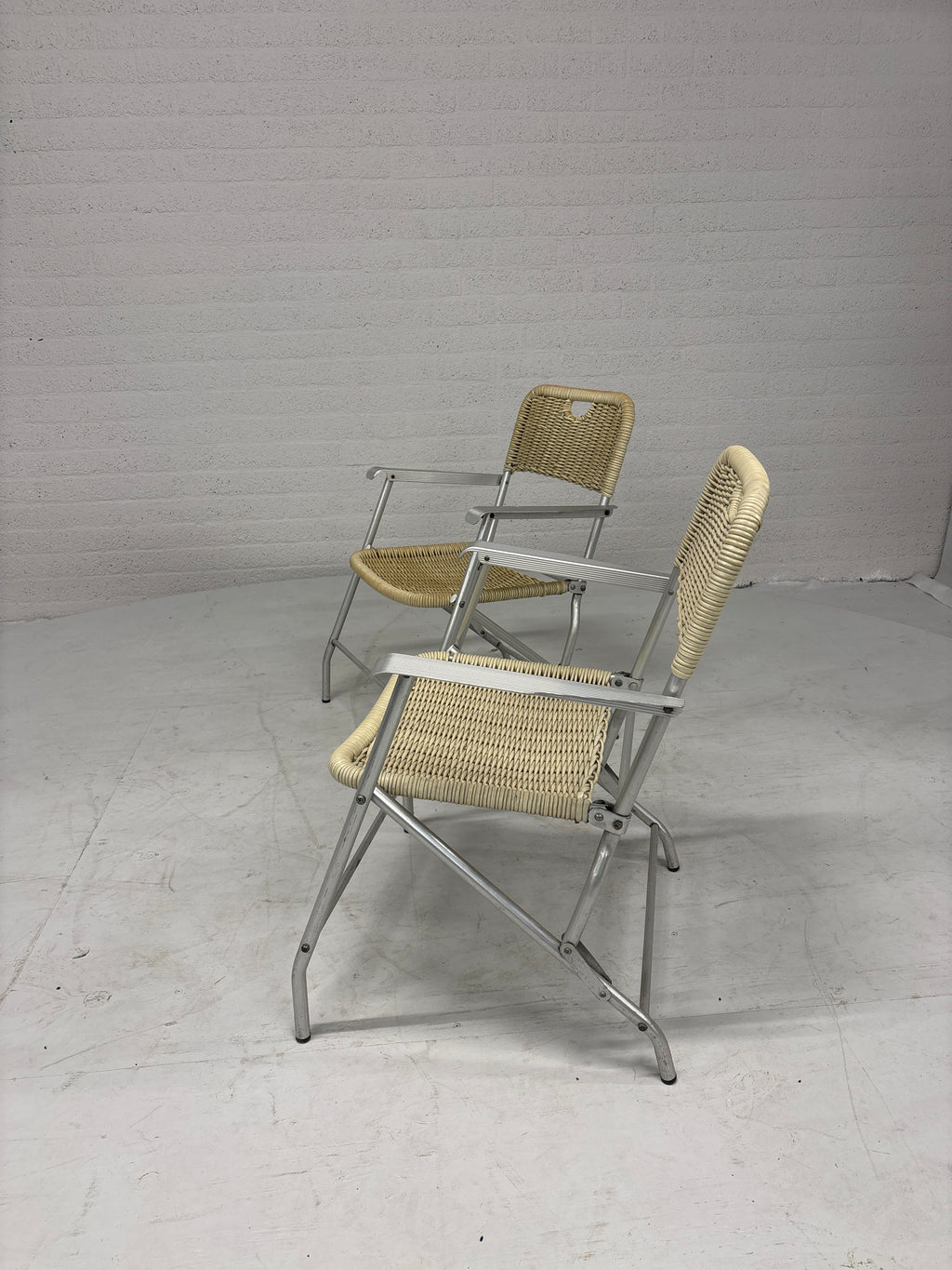 Set van 2 Rotan klapstoelen