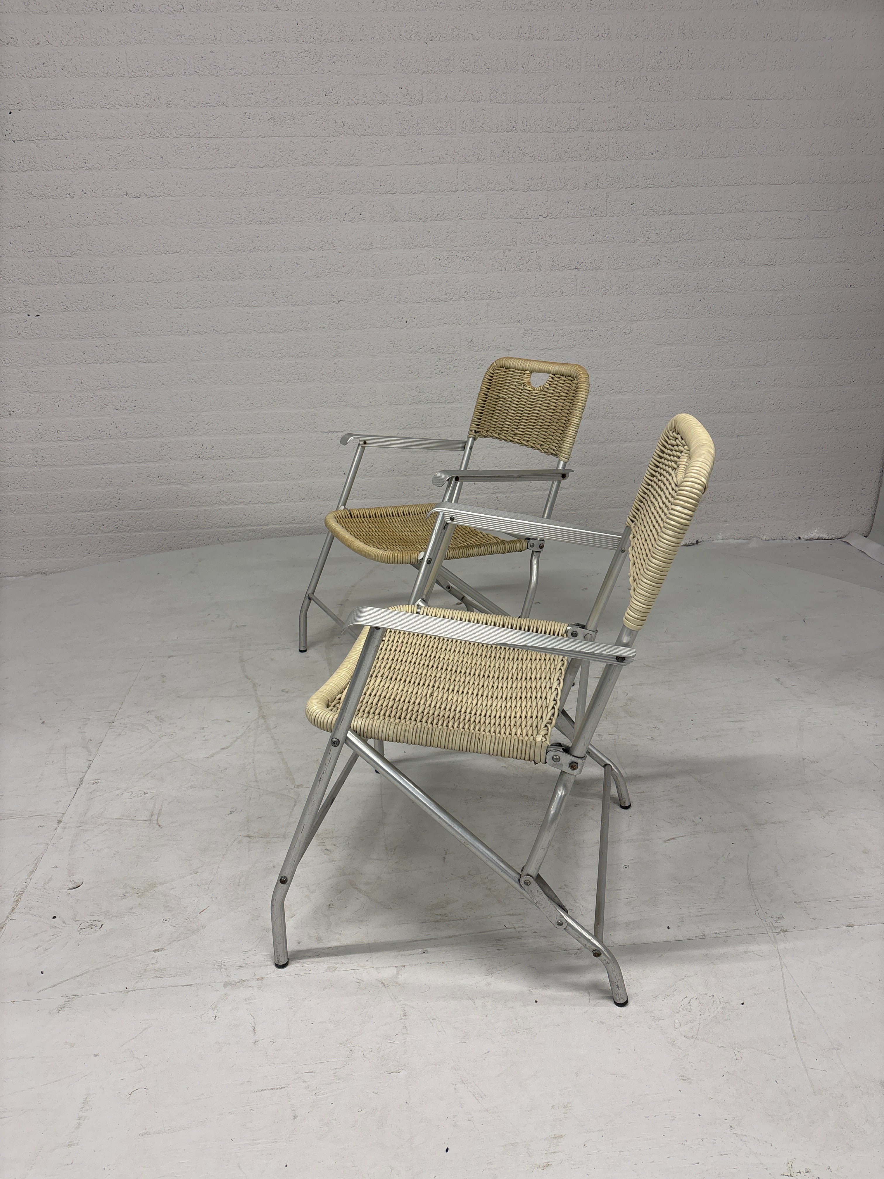 Set van 2 Rotan klapstoelen