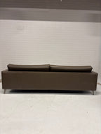 Riante bruin/taupe leren bank
