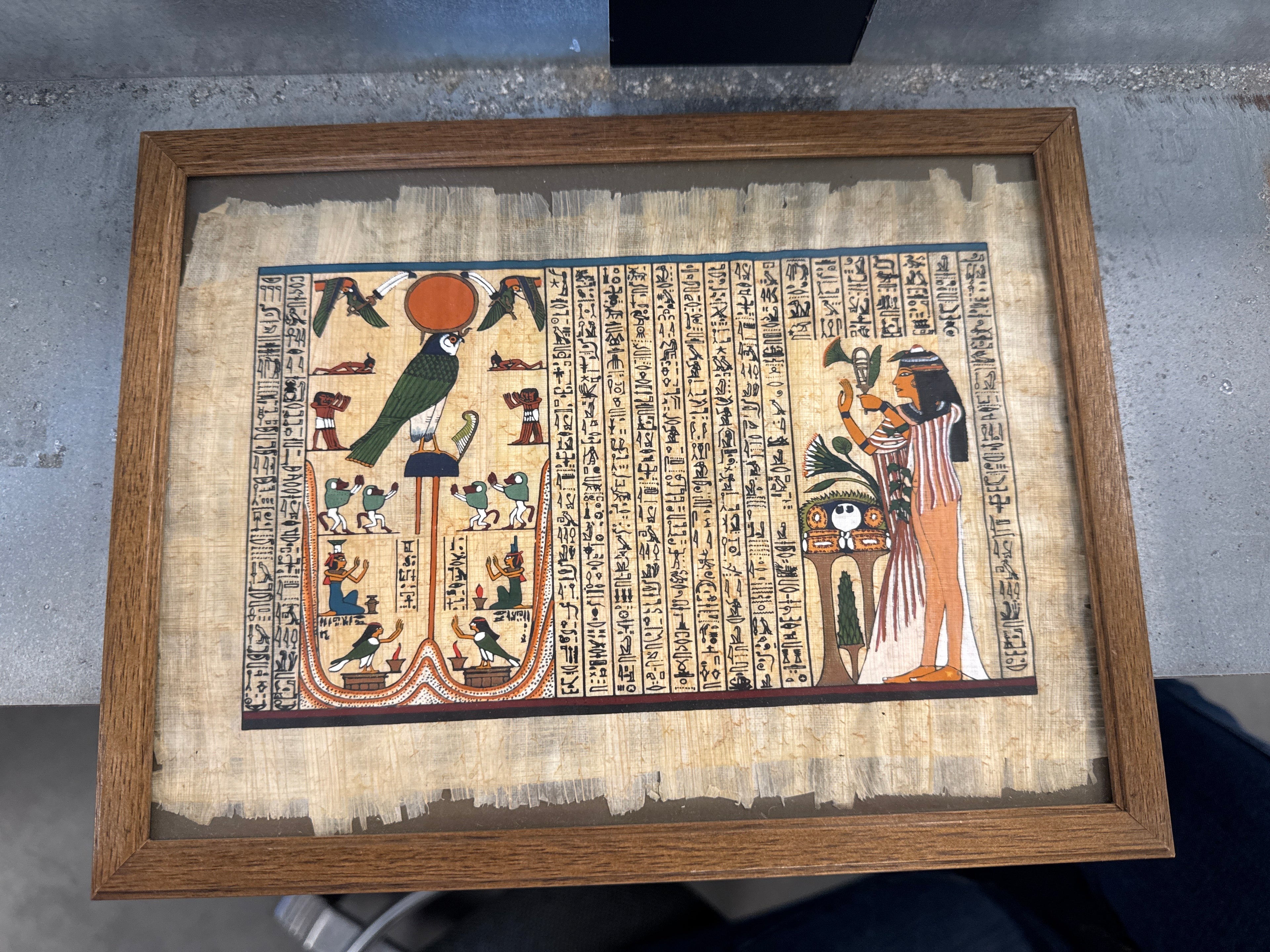 Papyrus Schilderijtje Hiërogliefen