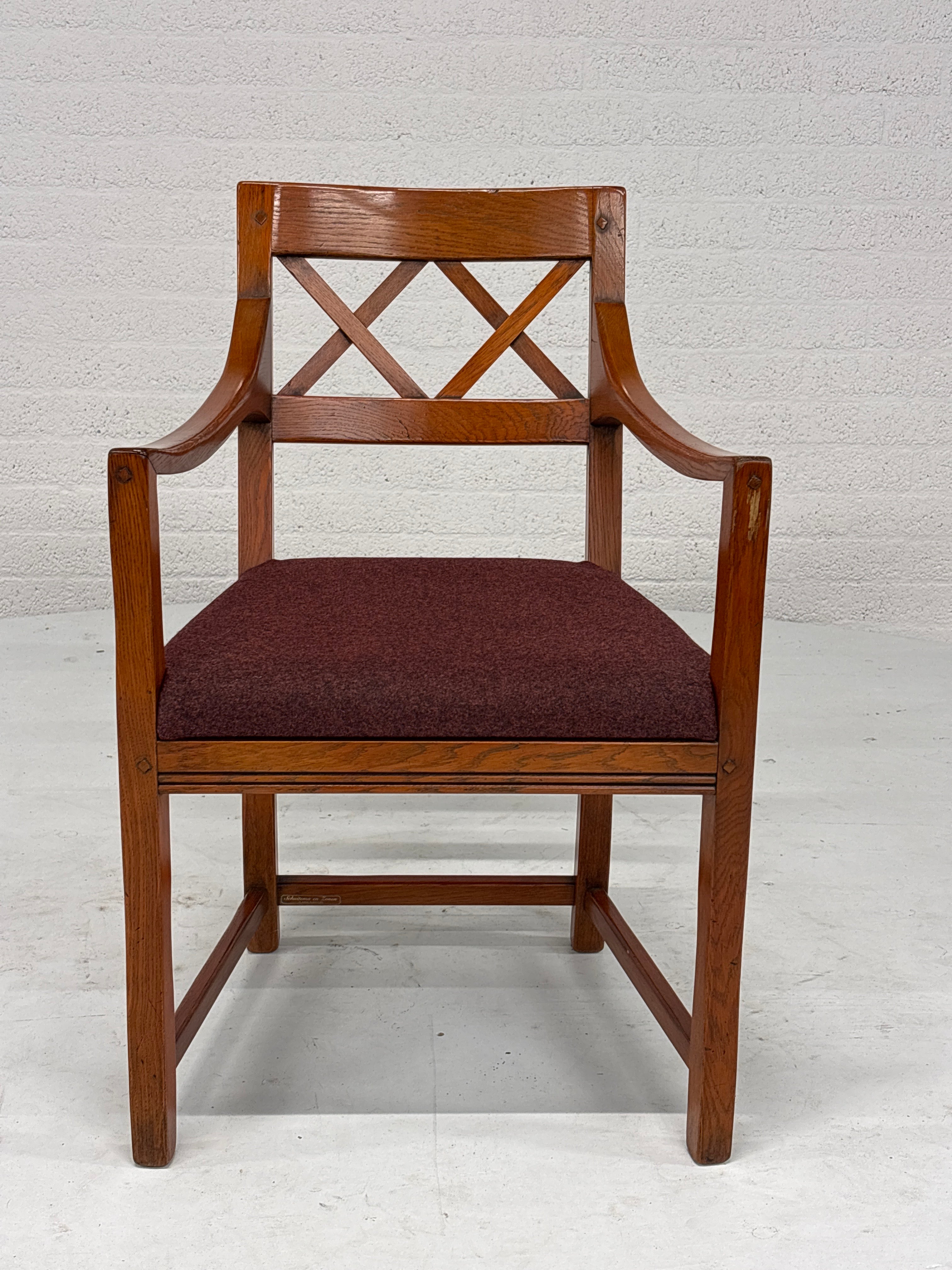 Schuitema set 5 stoelen rode bekleding nieuw