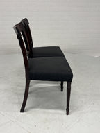 Eetkamerstoelen set 2 zwarte stof