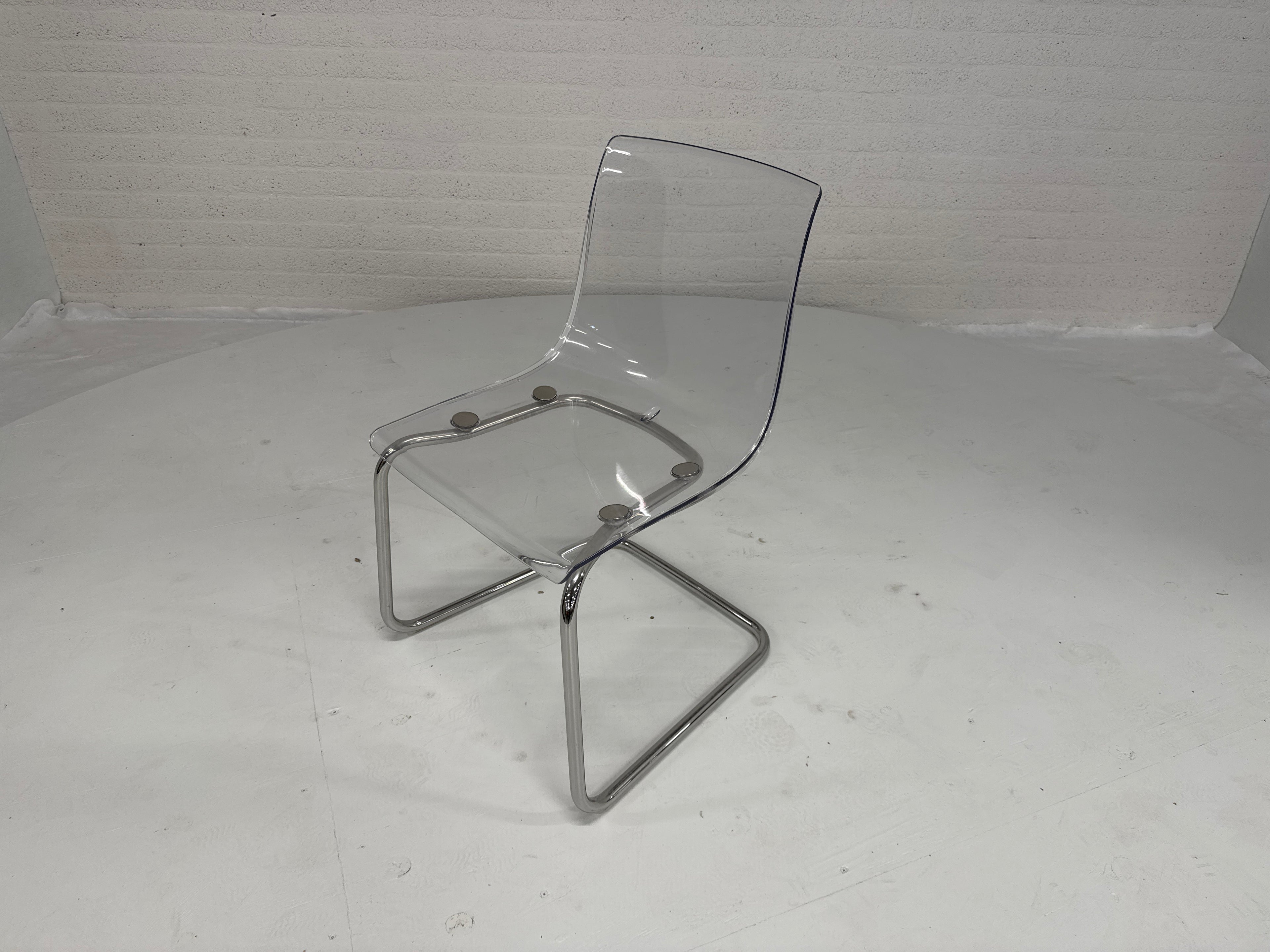 Design stoel chroom perspex
