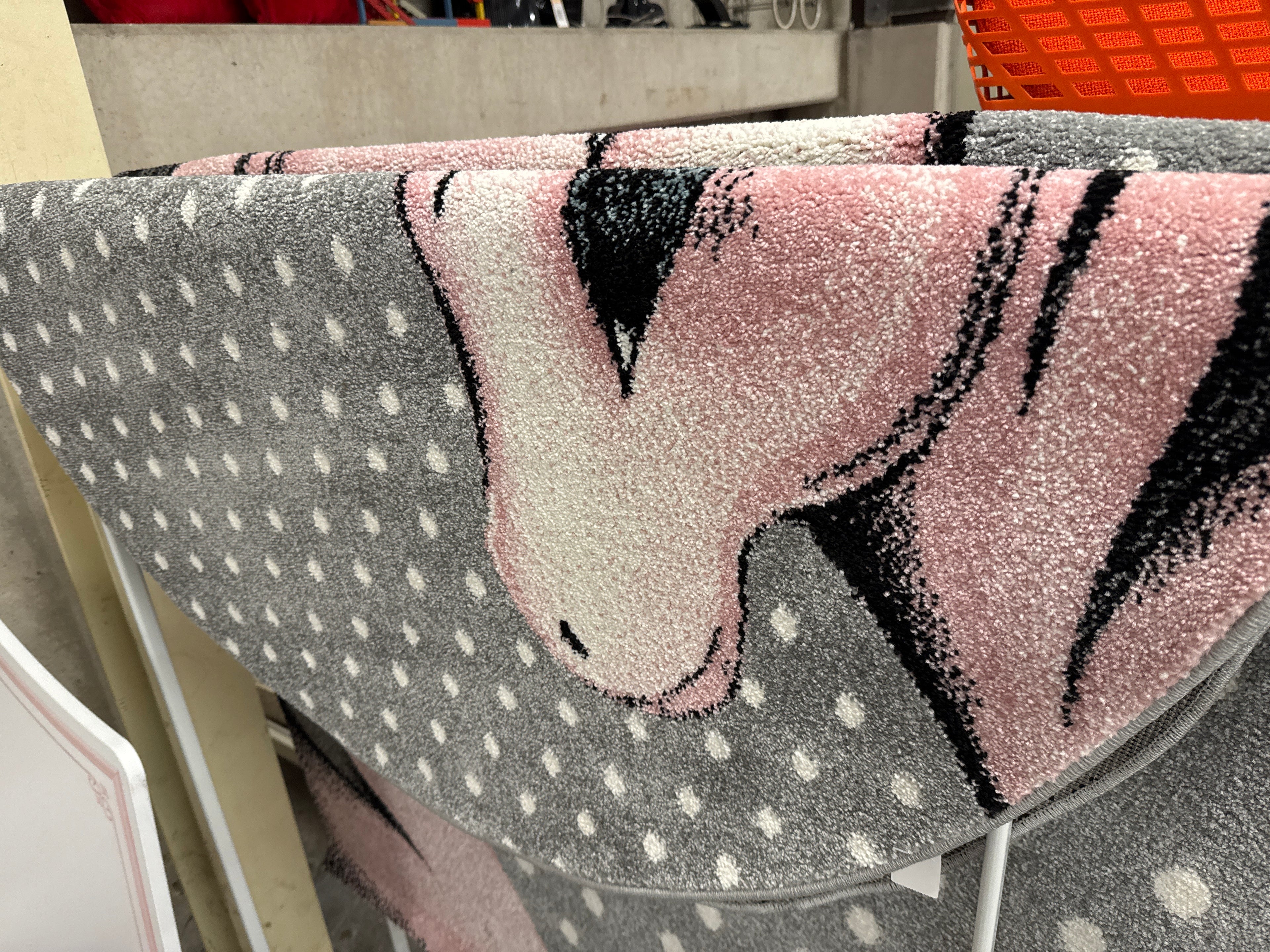 Kleed rond kind roze grijs