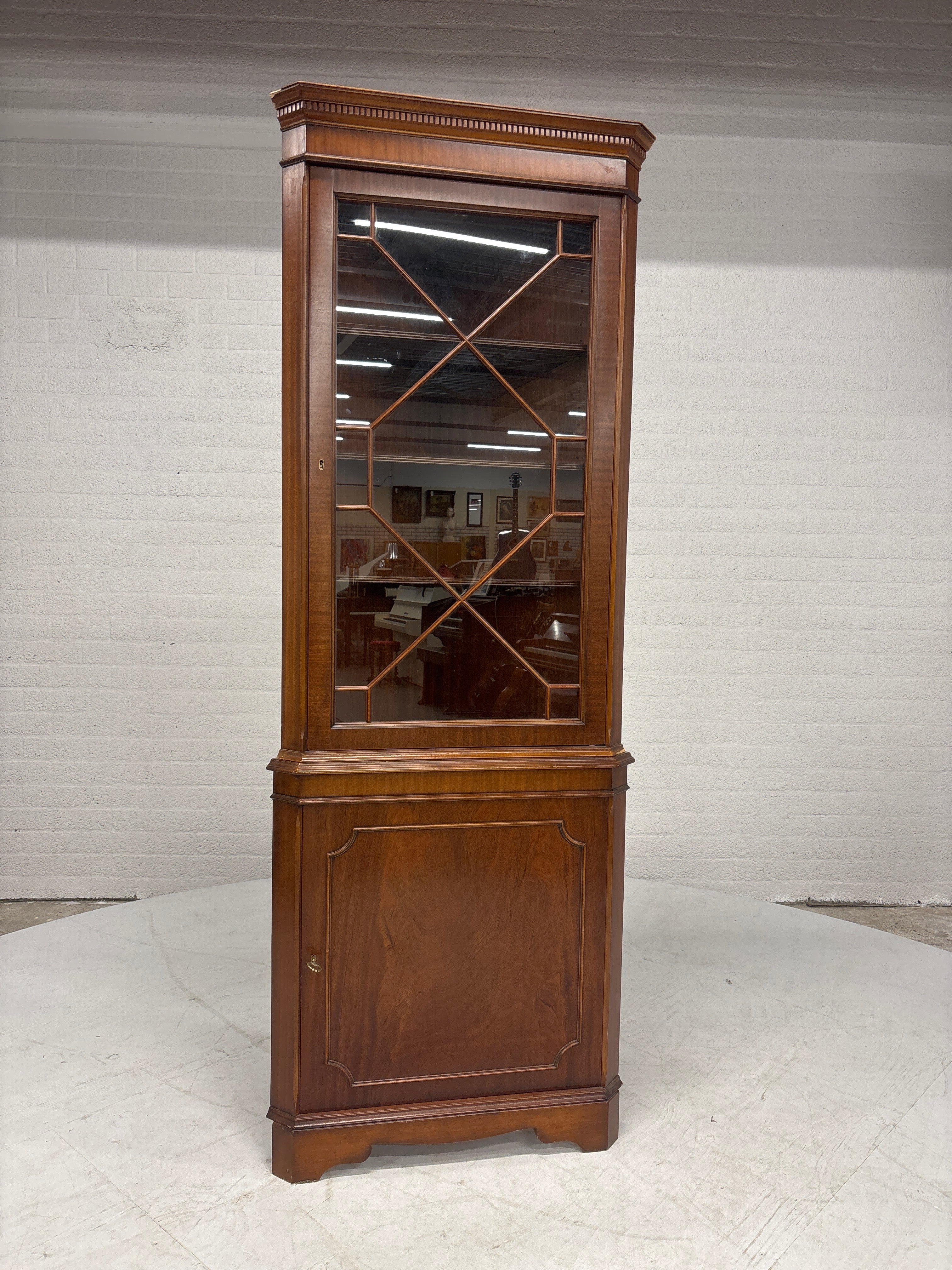 Hoekvitrine kast met licht