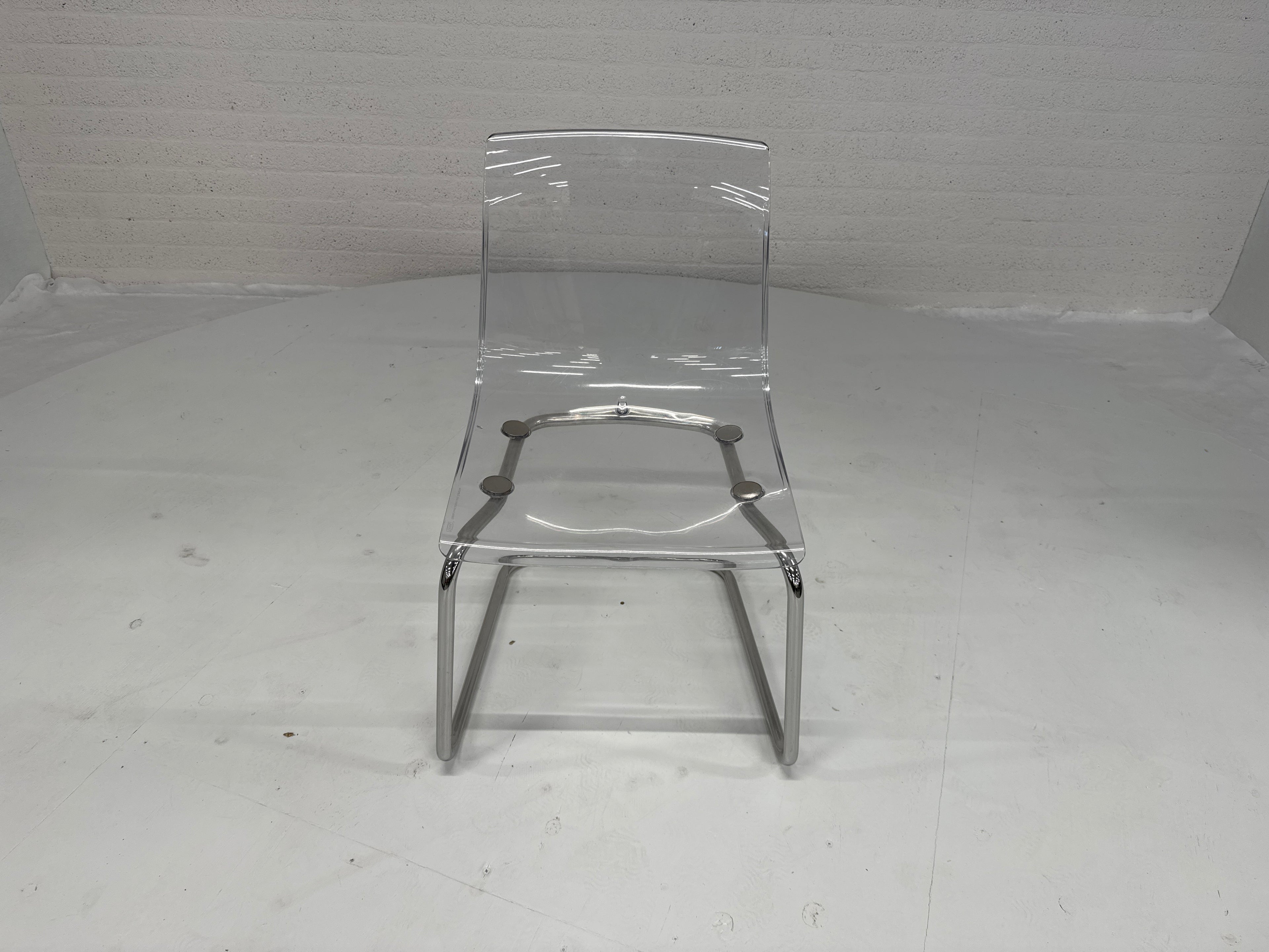 Design stoel chroom perspex