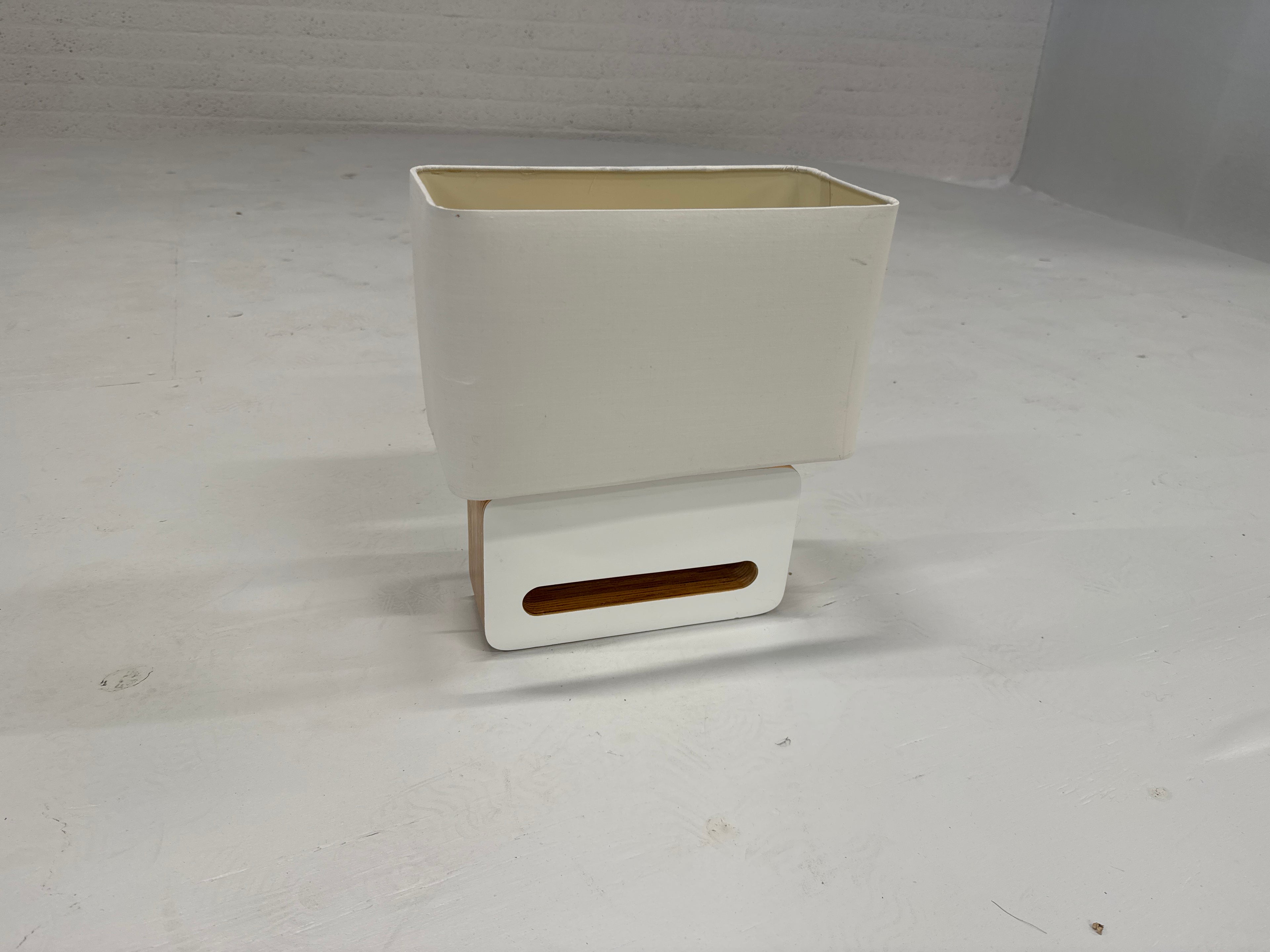 Schemerlamp wit design houten blok