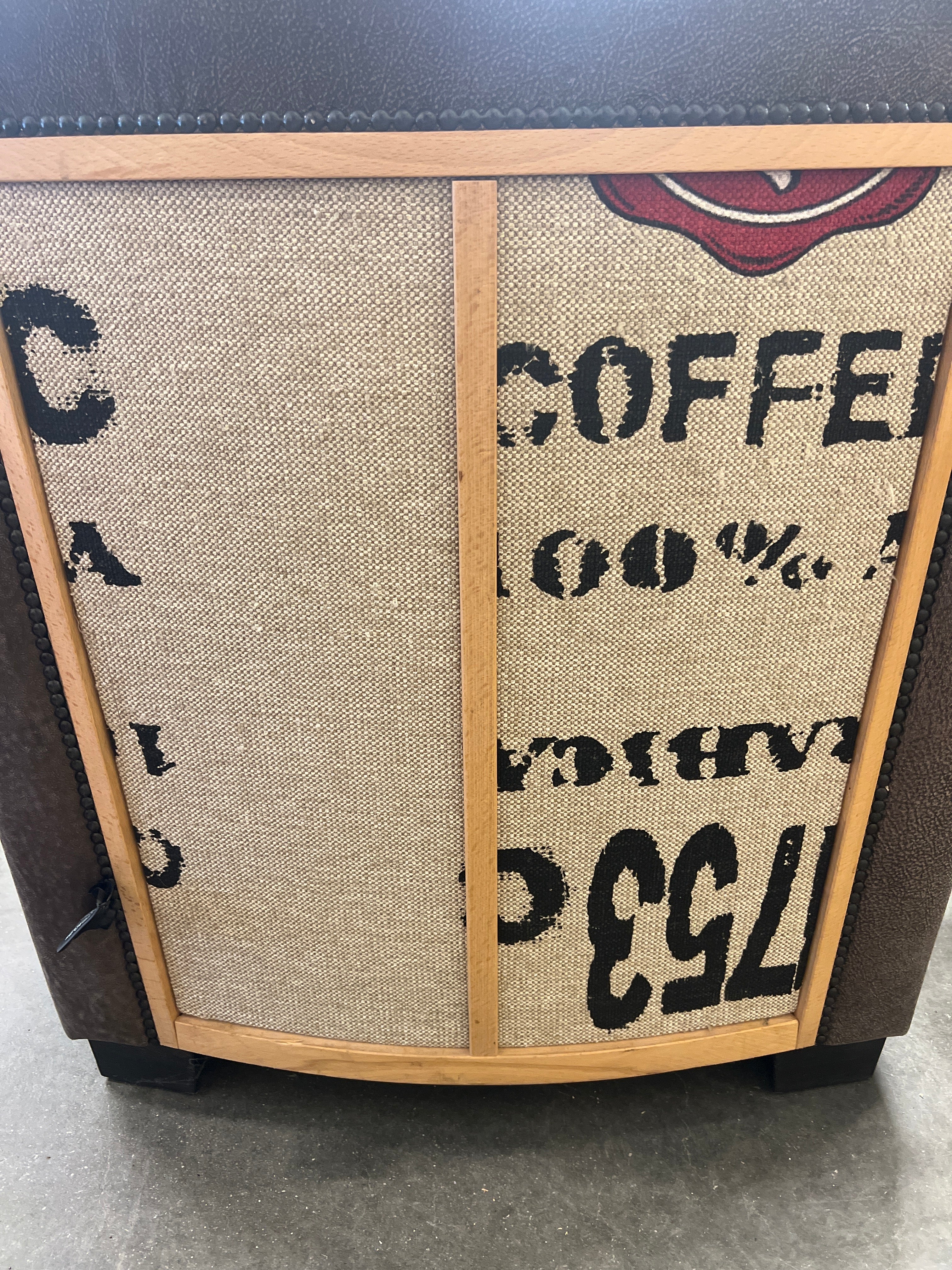 Collectors item fauteuil met originele DE coffee zak-bekleding