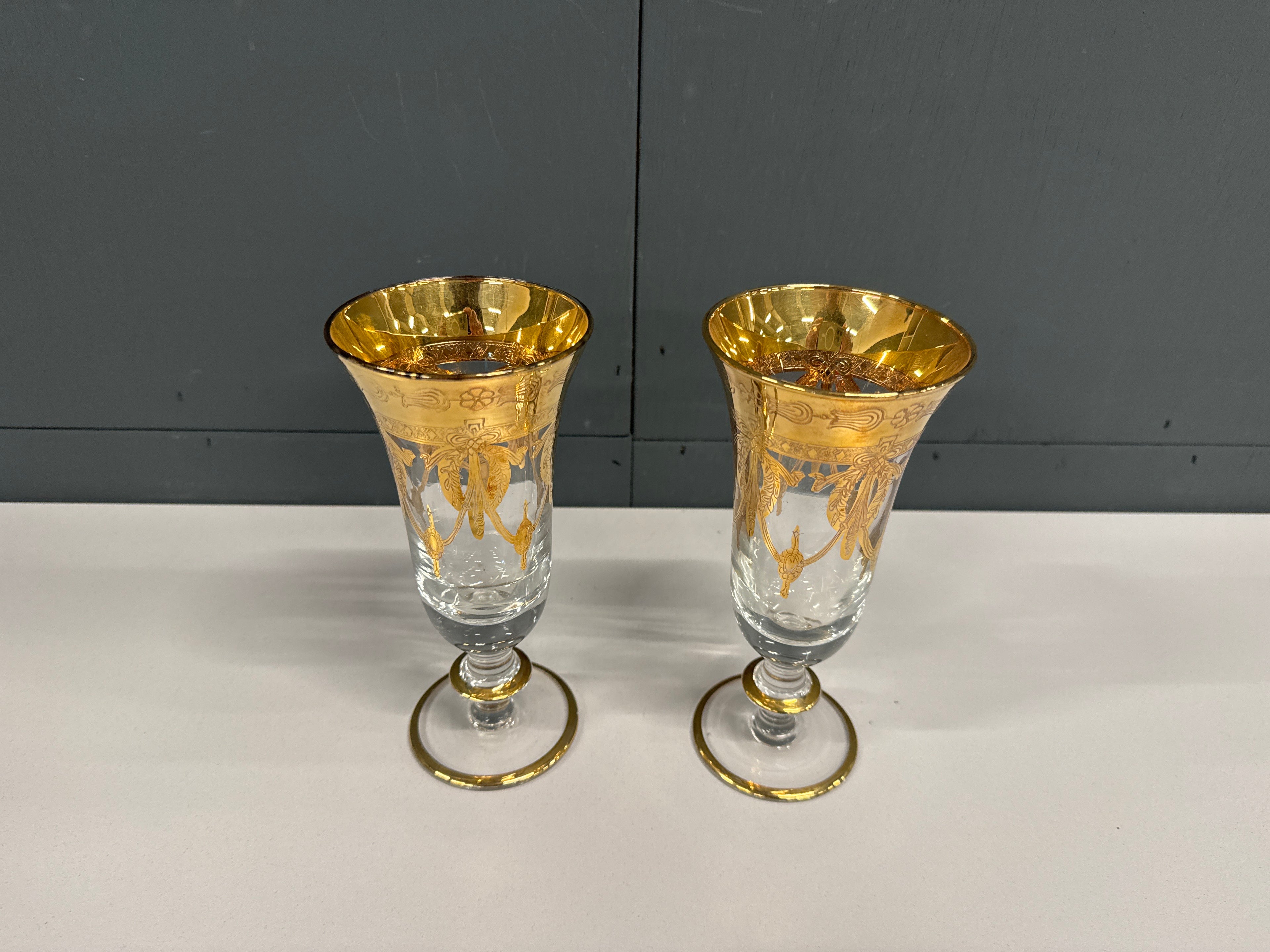 Luxe glazen goud afgewerkt set 2