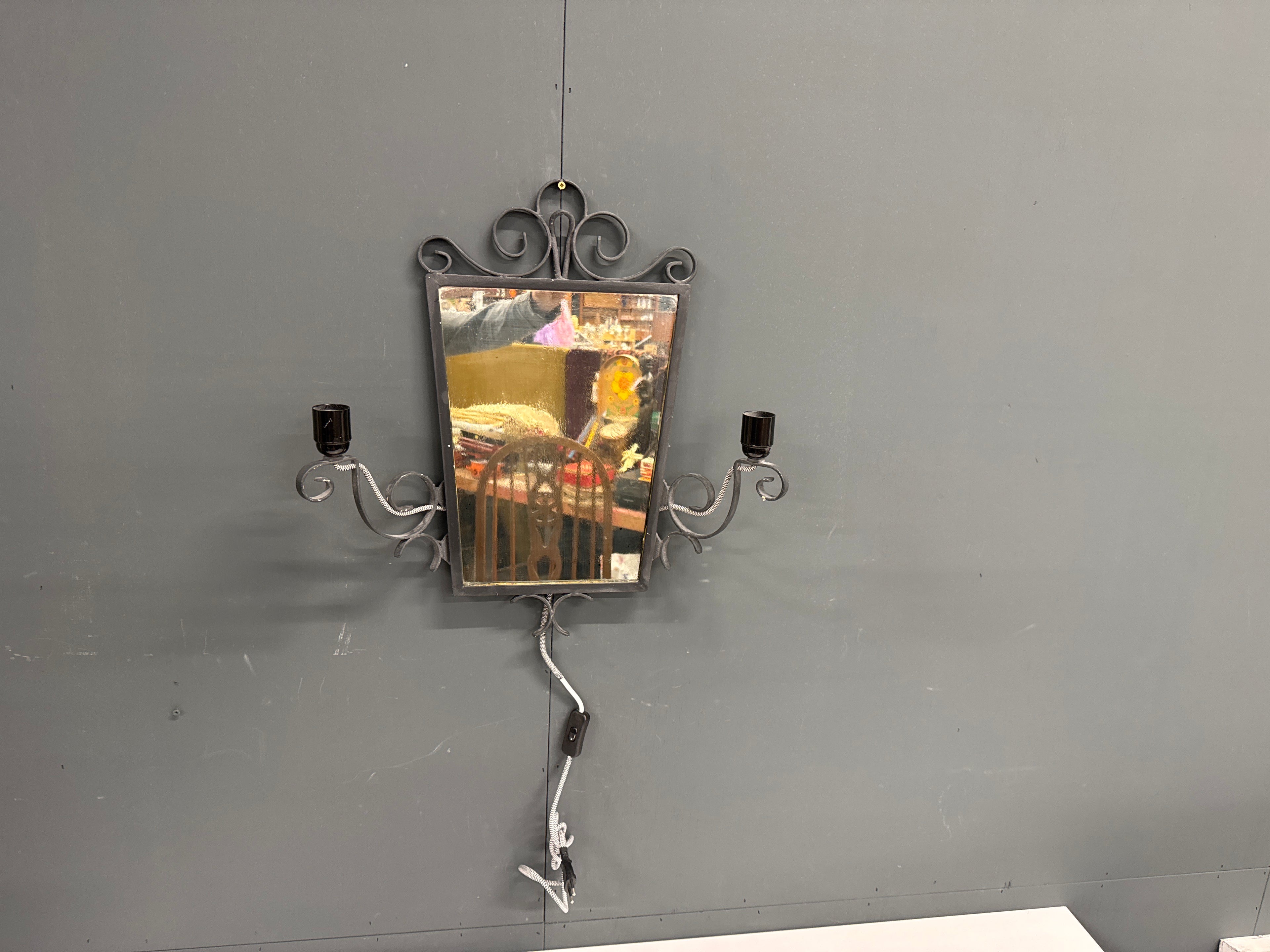 Spiegel gietijzer met lampjes