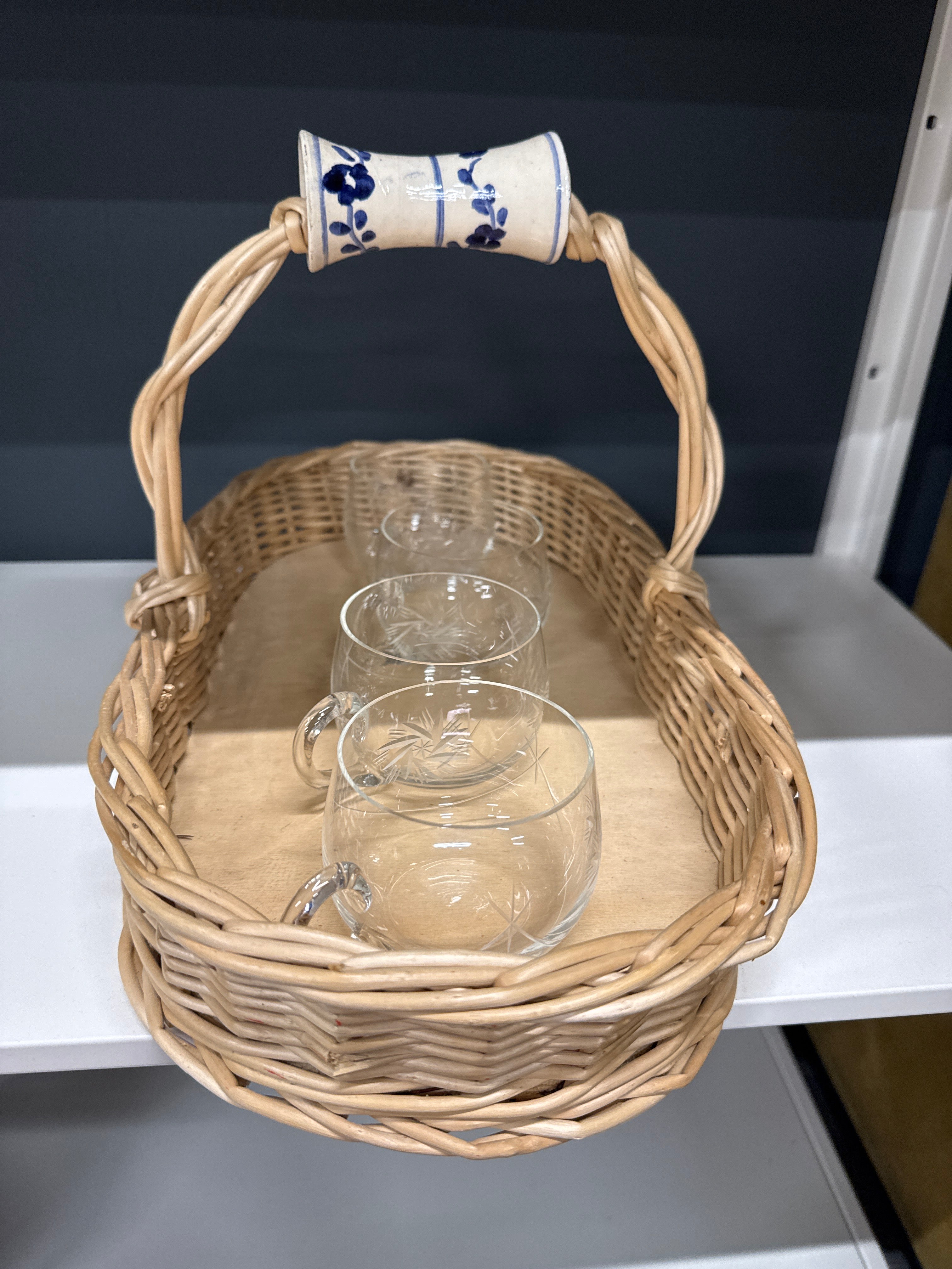 Mandje met handvat Delfts Blauw