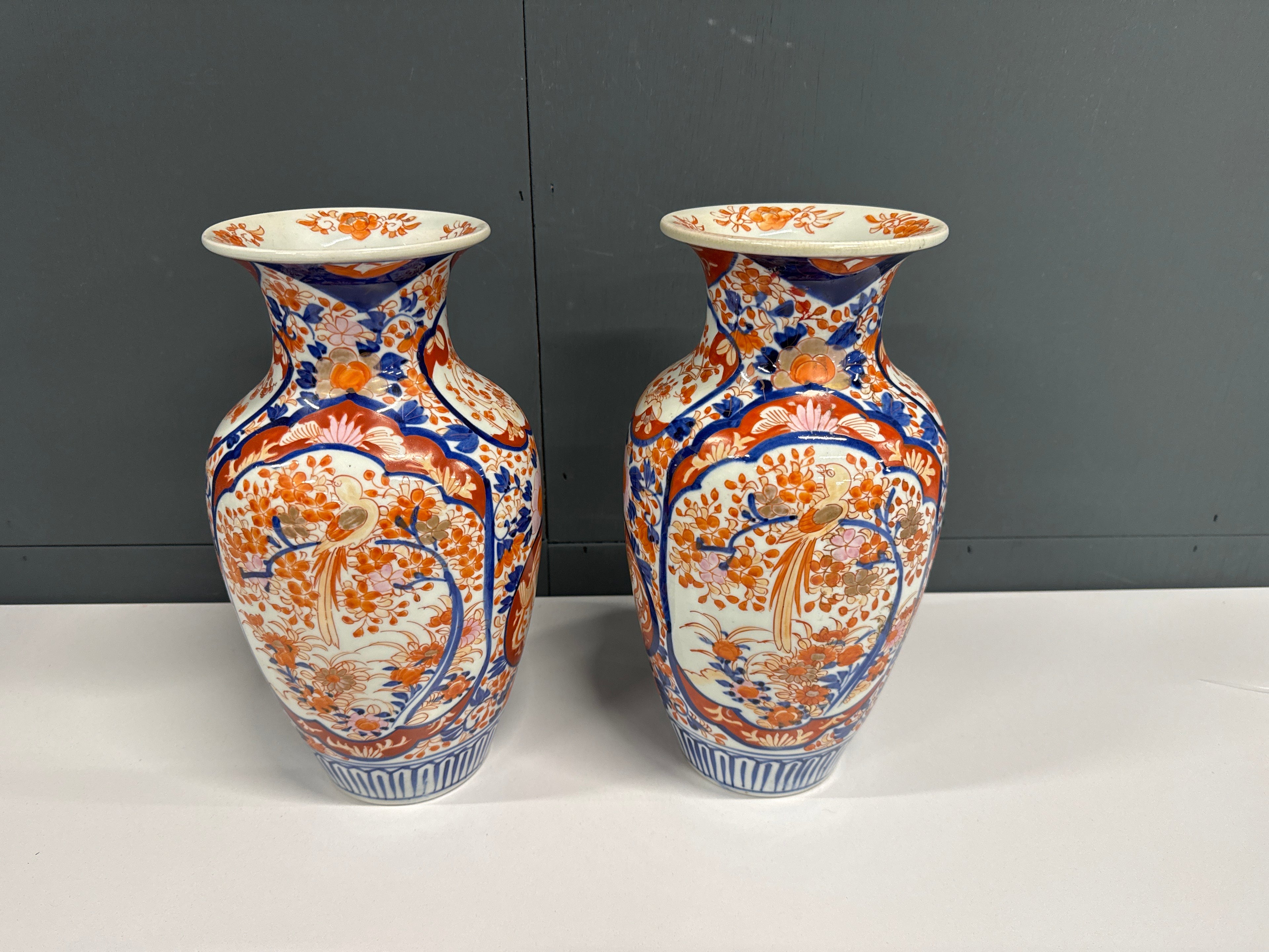 Goud Imari vazenset 2 handbeschilderd