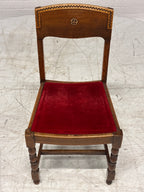 Eetkamerstoel rood velours zitting