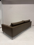 Riante bruin/taupe leren bank