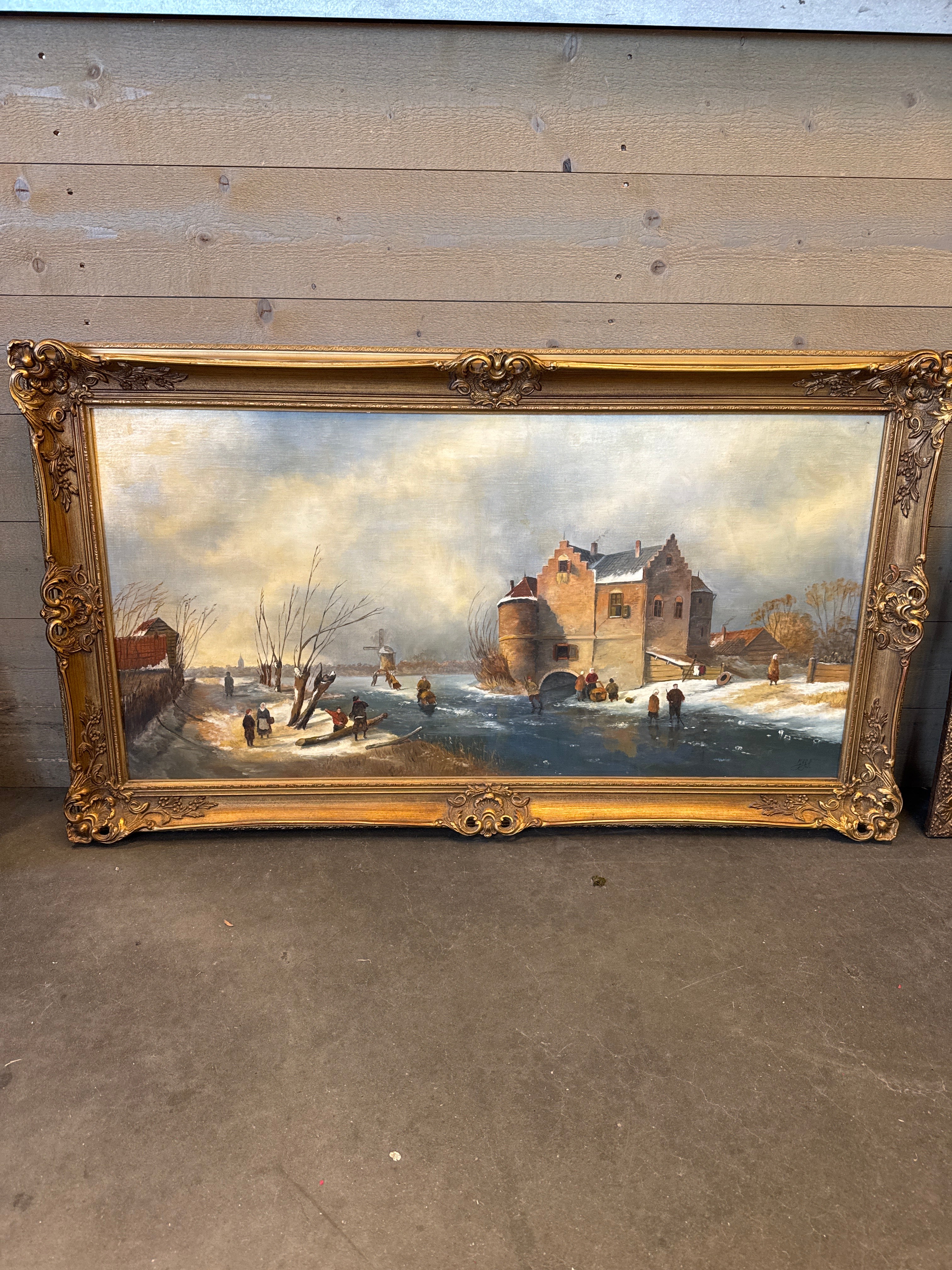 Schilderij winters landschap op doek