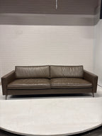 Riante bruin/taupe leren bank